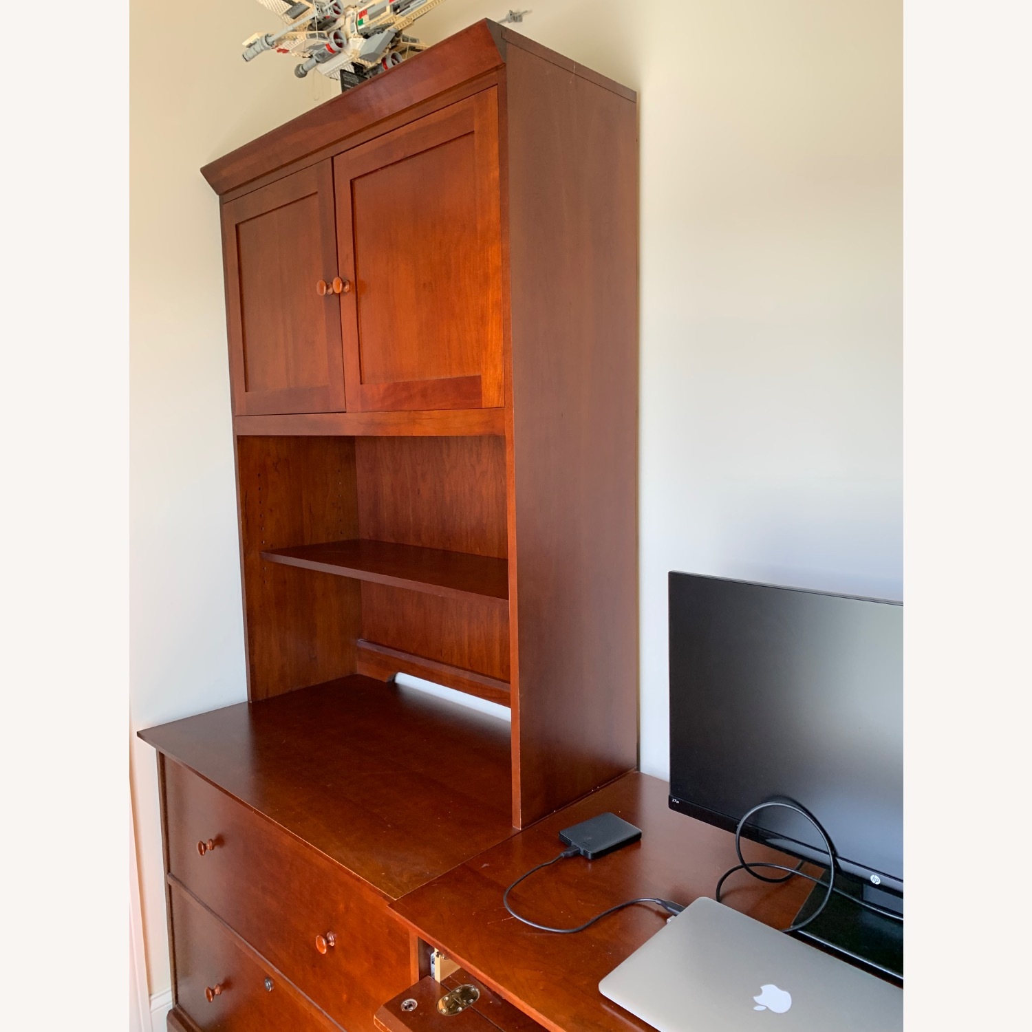 Dark Brown Wood Desk - image-6