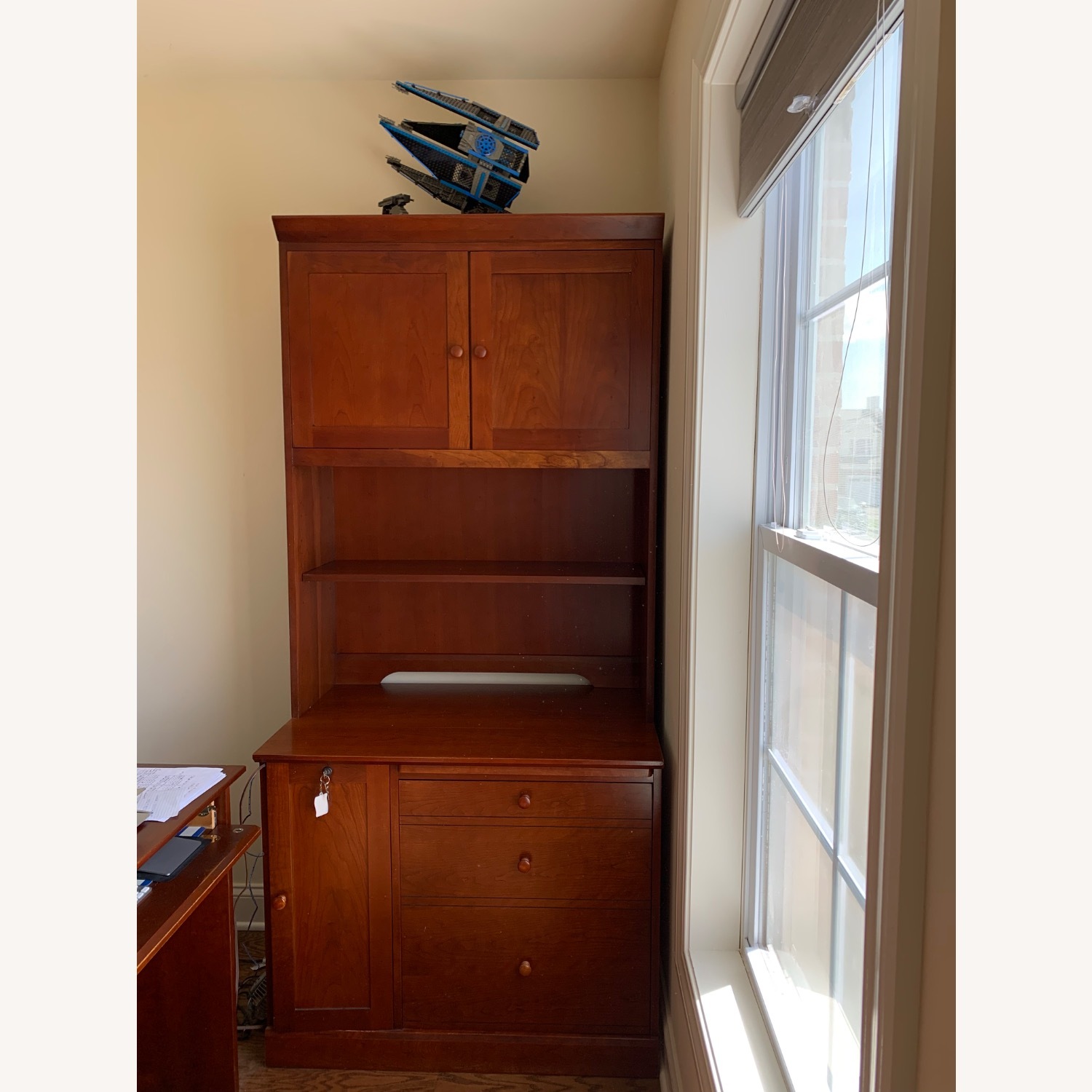 Dark Brown Wood Desk - image-5