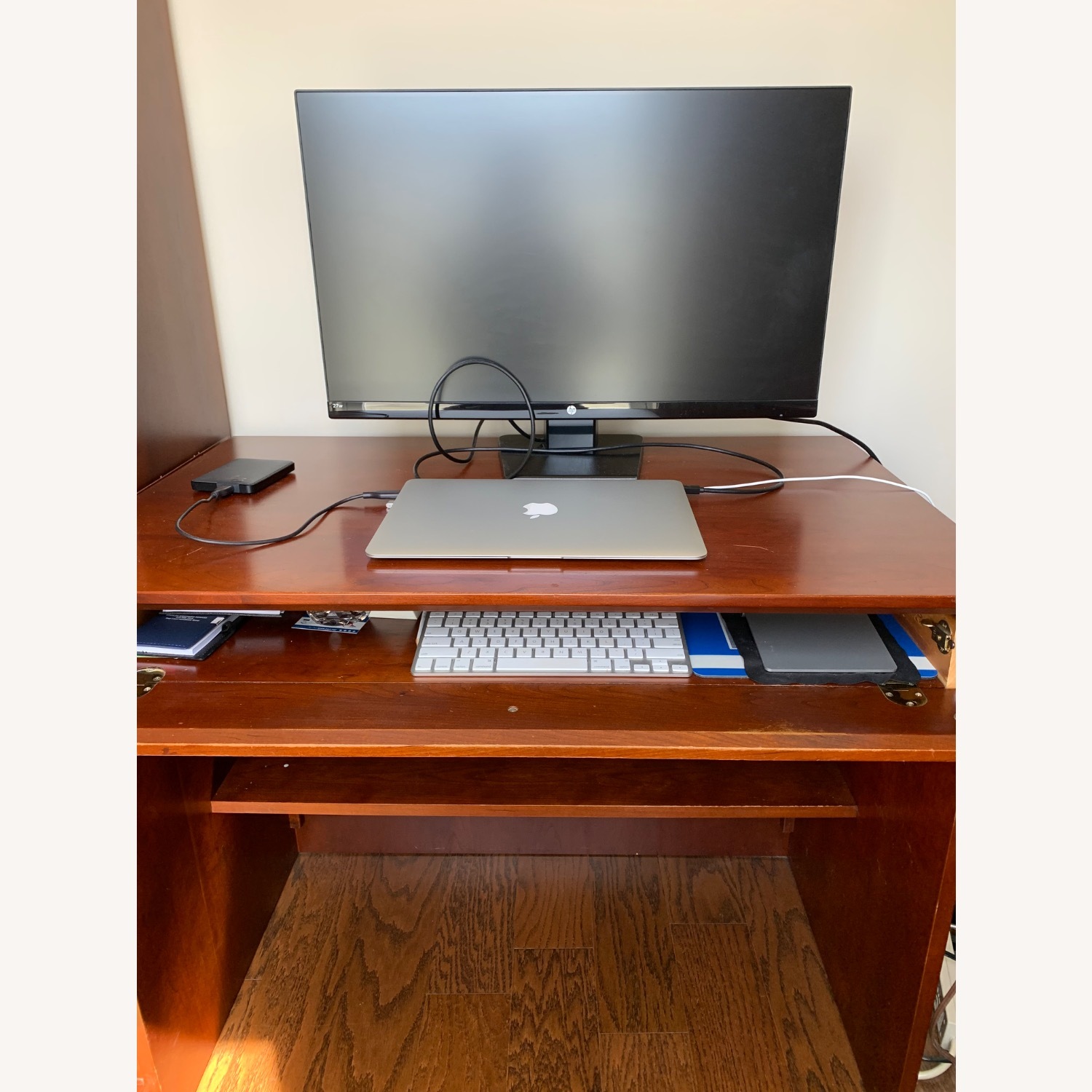 Dark Brown Wood Desk - image-8