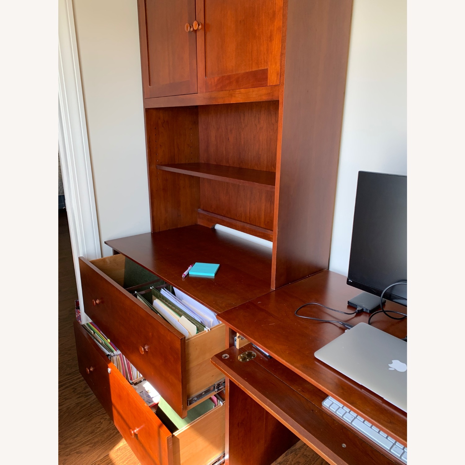 Dark Brown Wood Desk - image-4