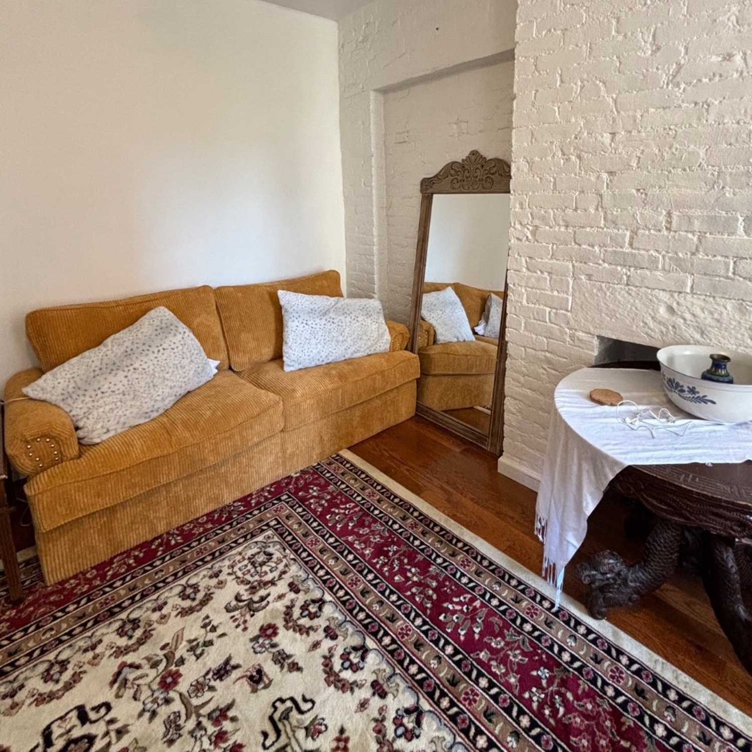 Container Furniture Camel Colored Fabric Sleeper Sofa - image-2