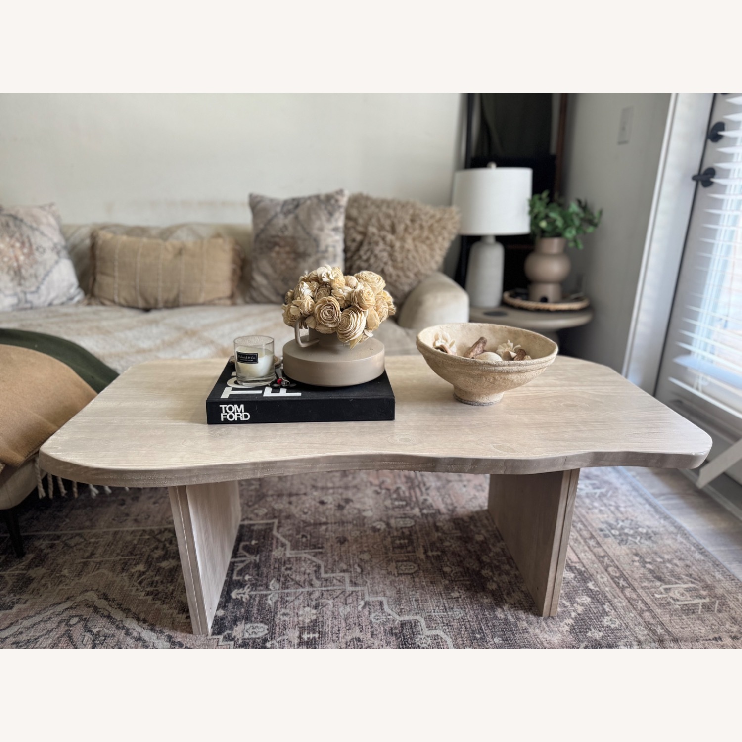 White Wood Coffee Table - image-1