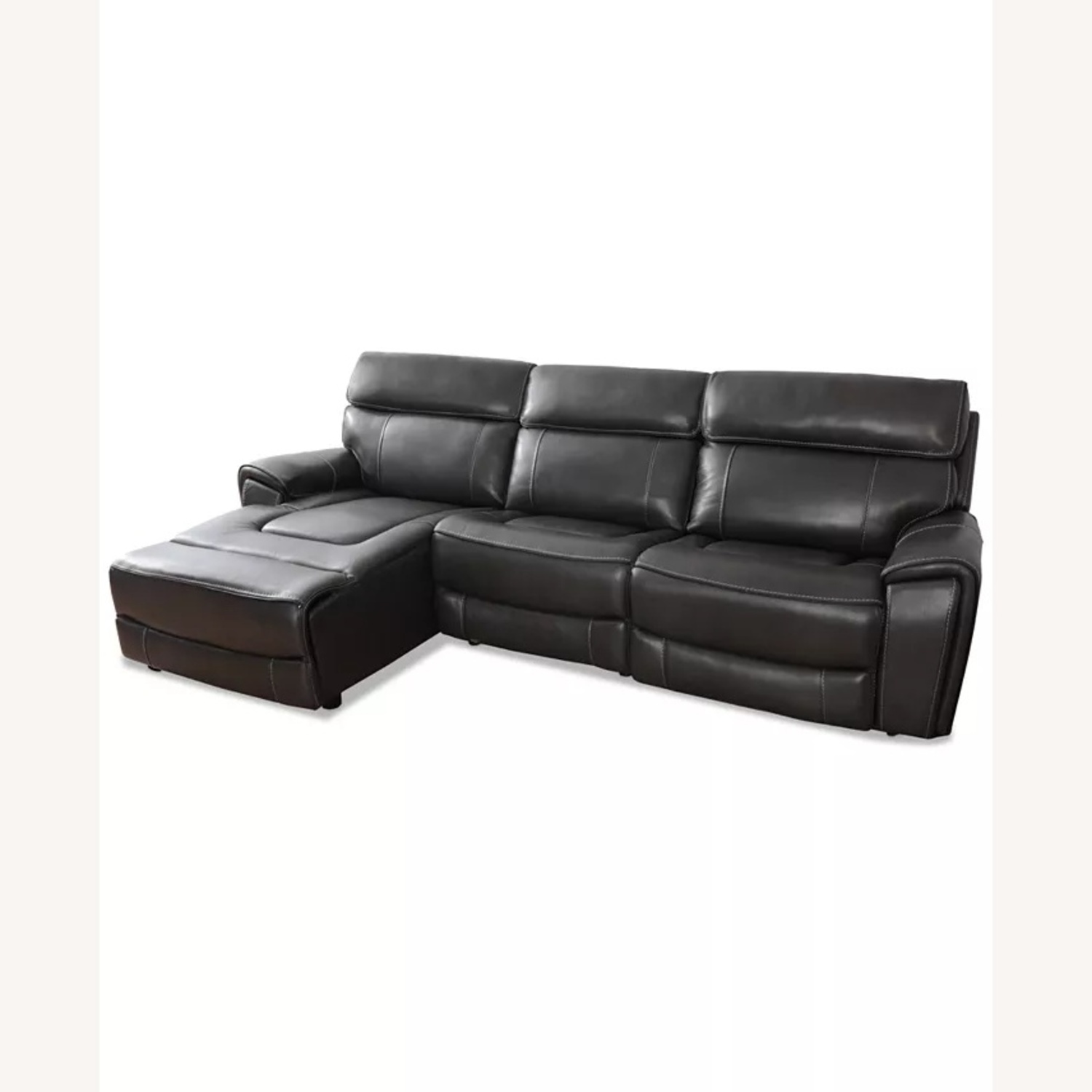 Macy's Genuine Leather 3-sectional Sofa With Recliners - image-13