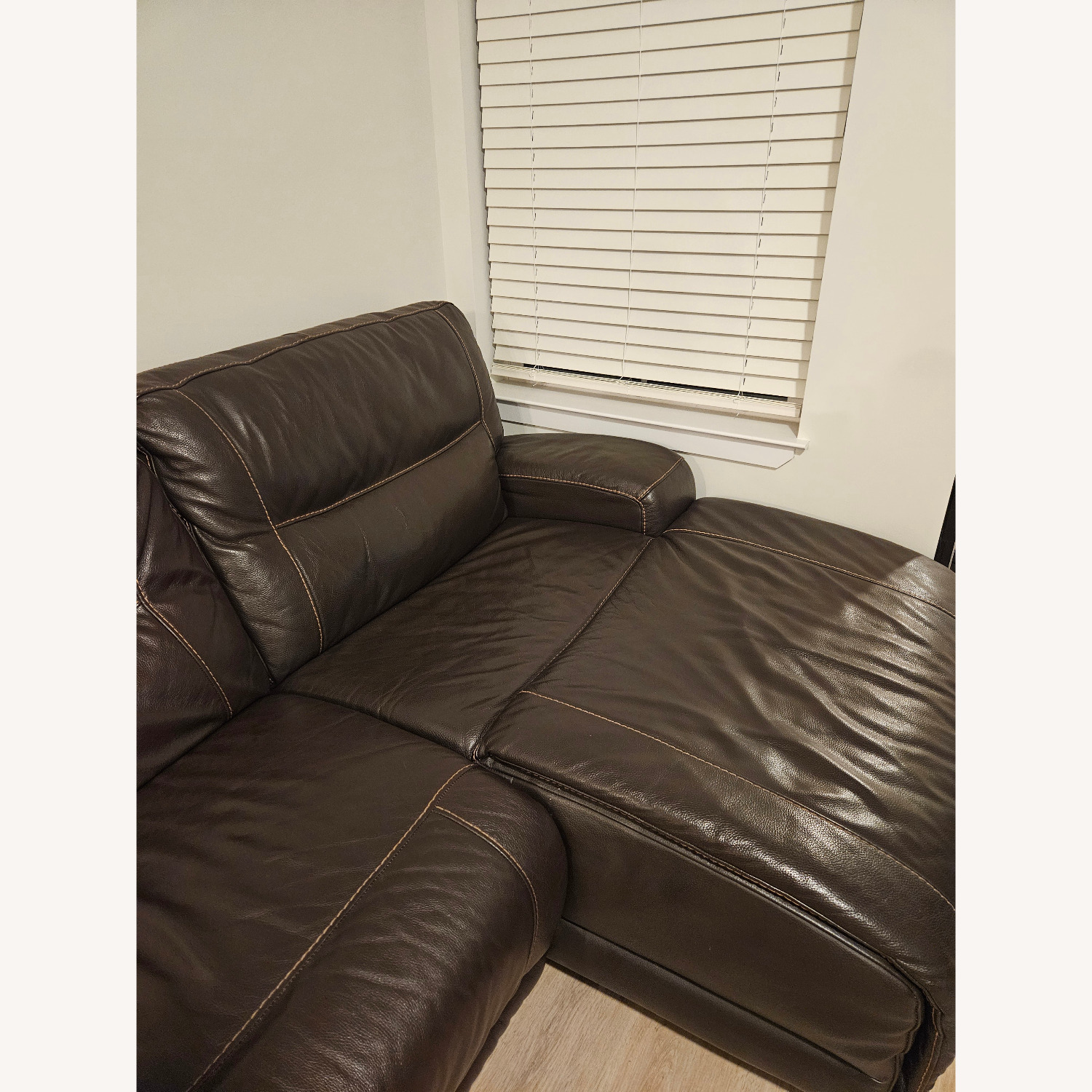 Macy's Genuine Leather 3-sectional Sofa With Recliners - image-2