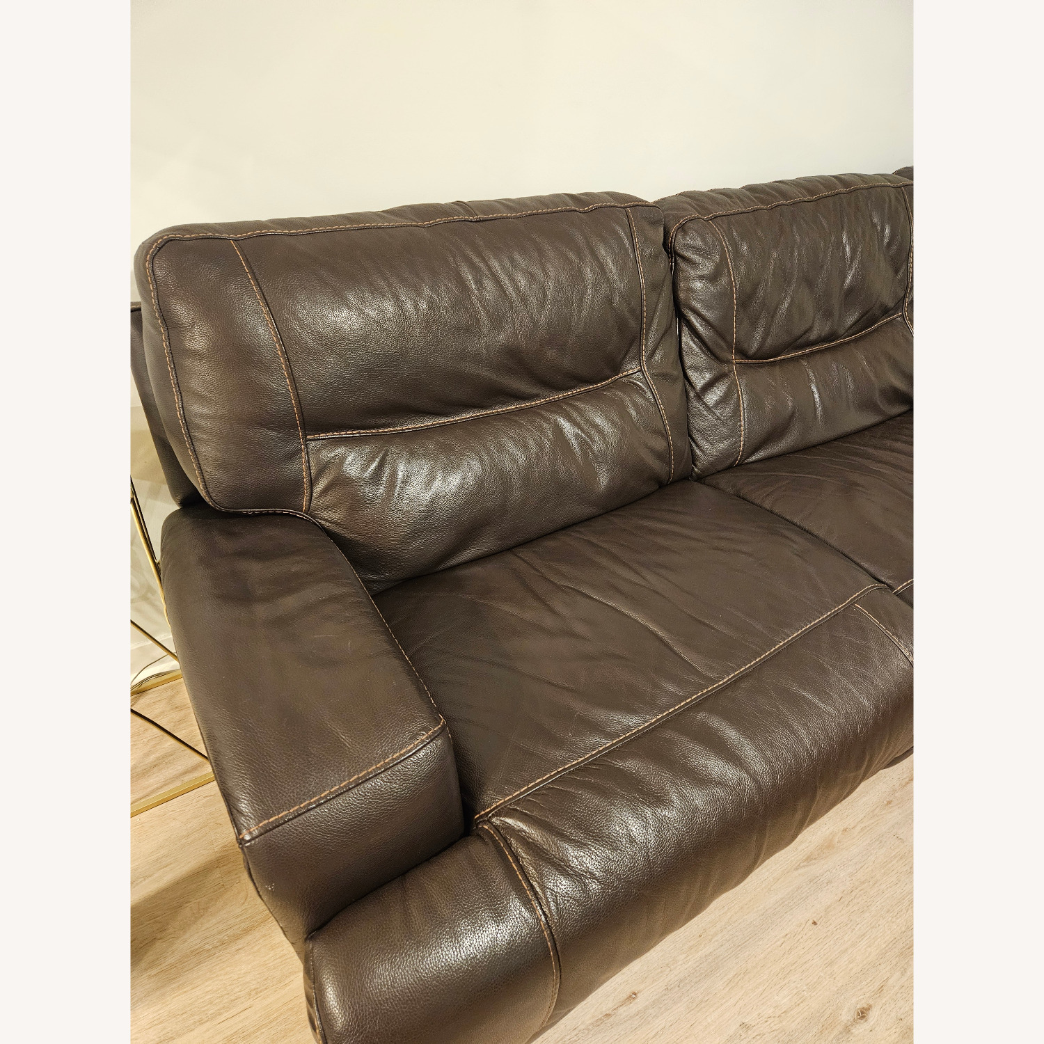 Macy's Genuine Leather 3-sectional Sofa With Recliners - image-4