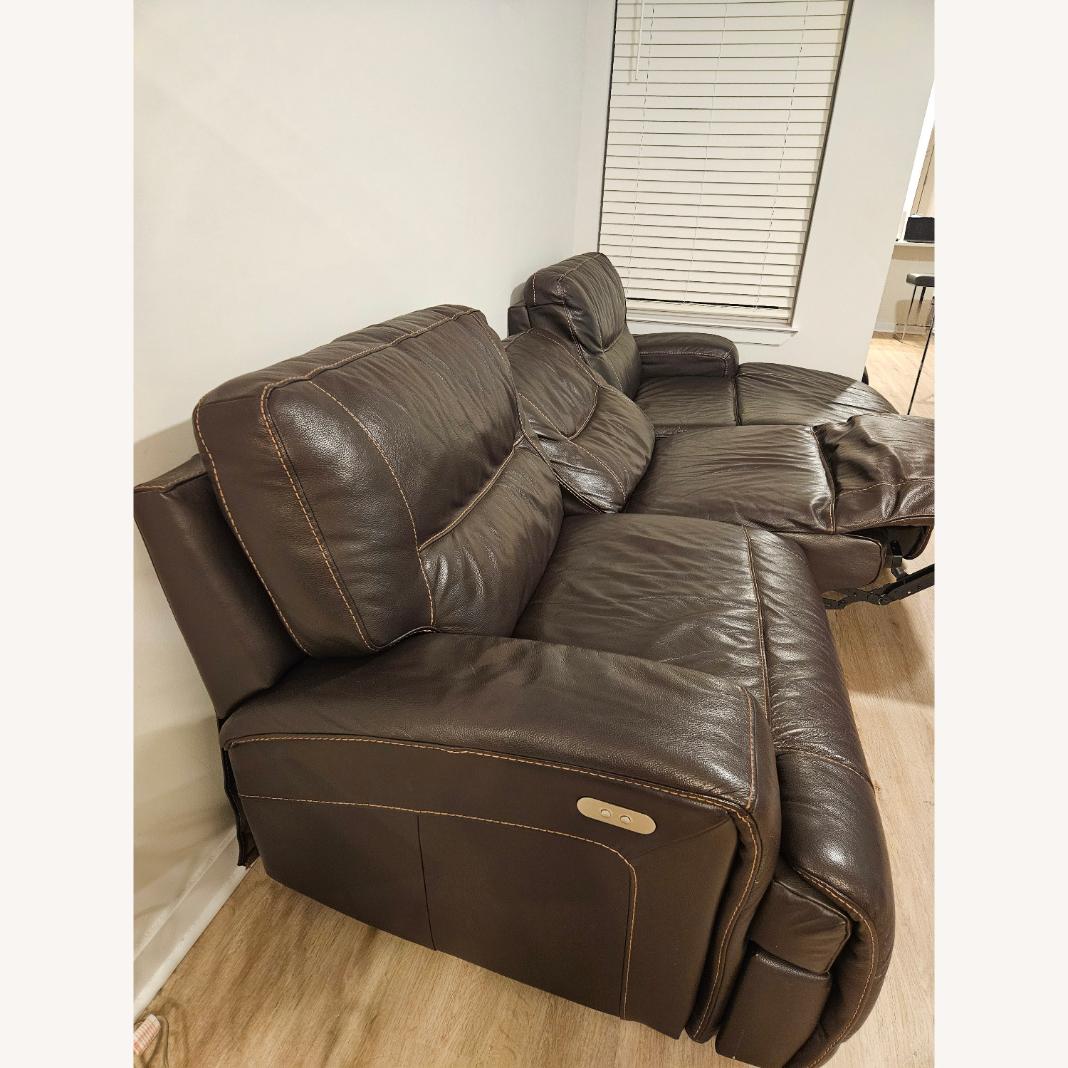 Macy's Genuine Leather 3-sectional Sofa With Recliners - image-10