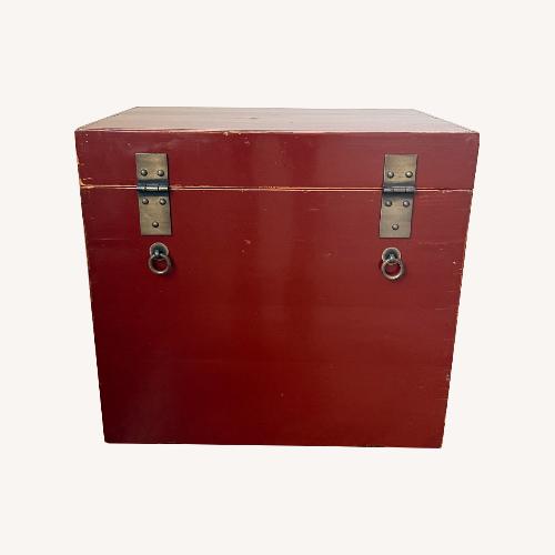 Used Asian-Inspired Vintage Red Lacquered Storage Chest for sale on AptDeco