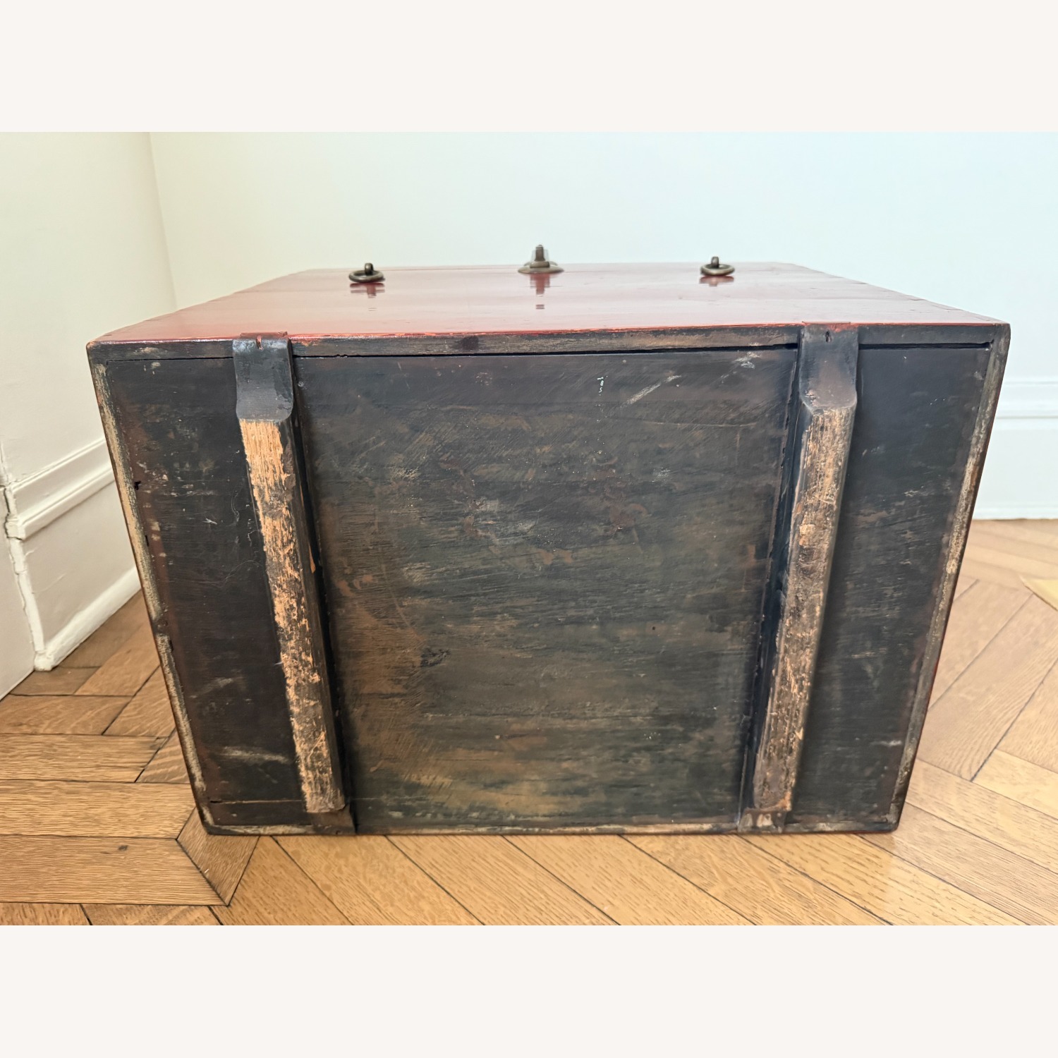 Asian-Inspired Vintage Red Lacquered Storage Chest - image-7