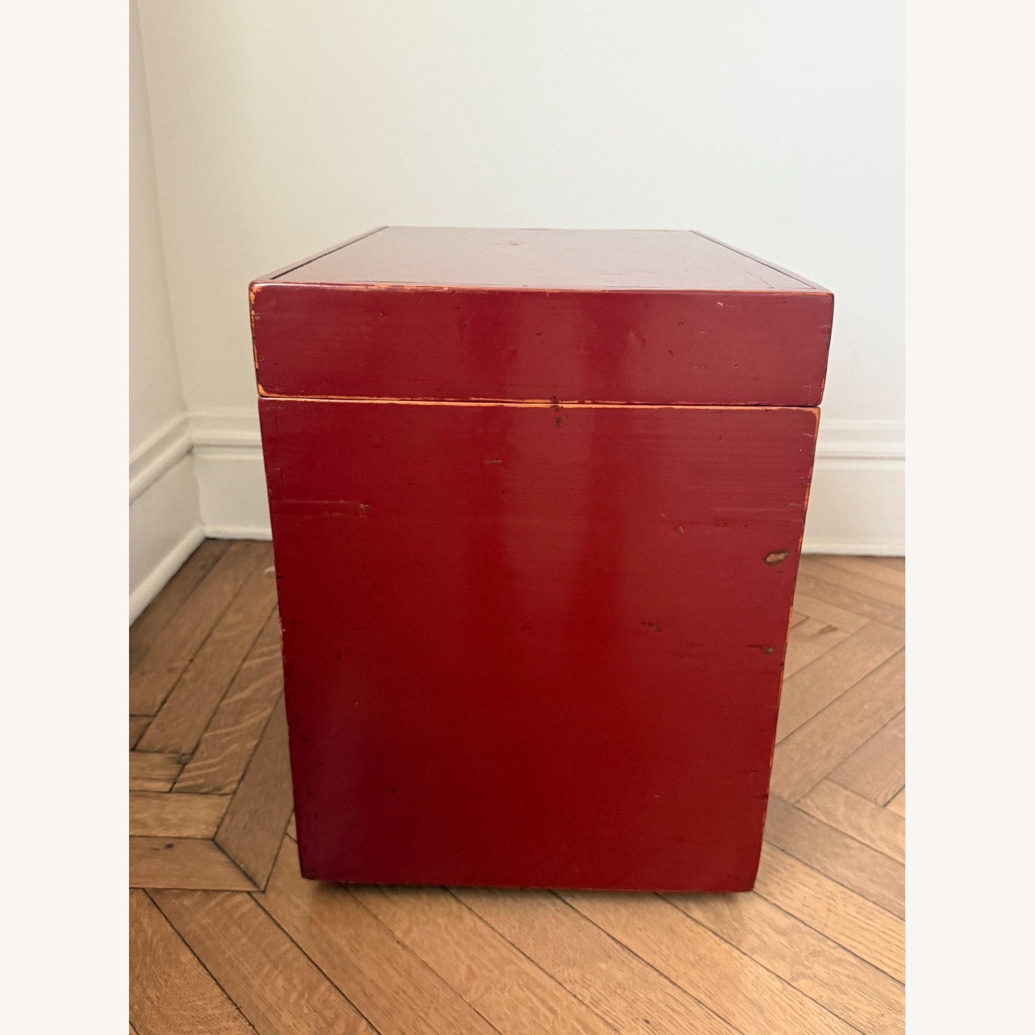 Asian-Inspired Vintage Red Lacquered Storage Chest - image-5