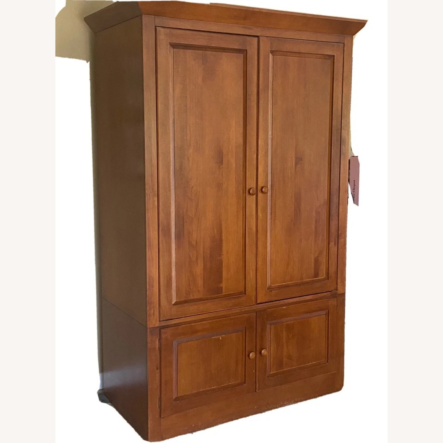 Cherry/Green Rattan TV Stand - image-3