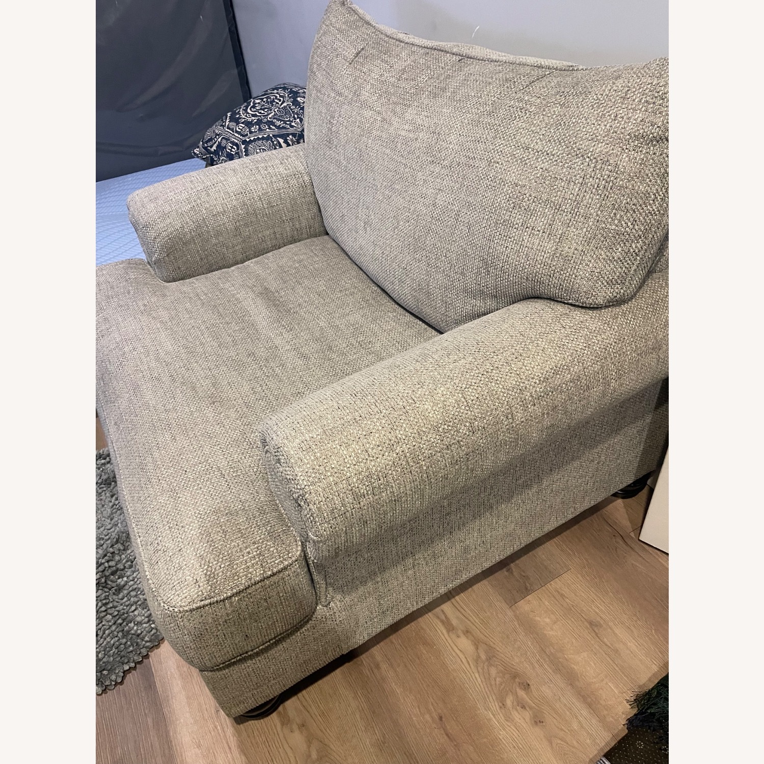 Ashley Furniture Light Gray Fabric Loveseat - image-1