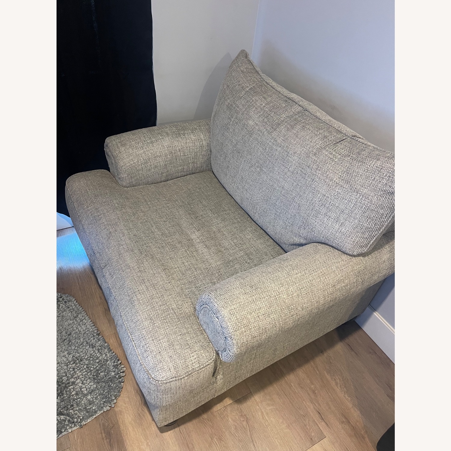 Ashley Furniture Light Gray Fabric Loveseat - image-3