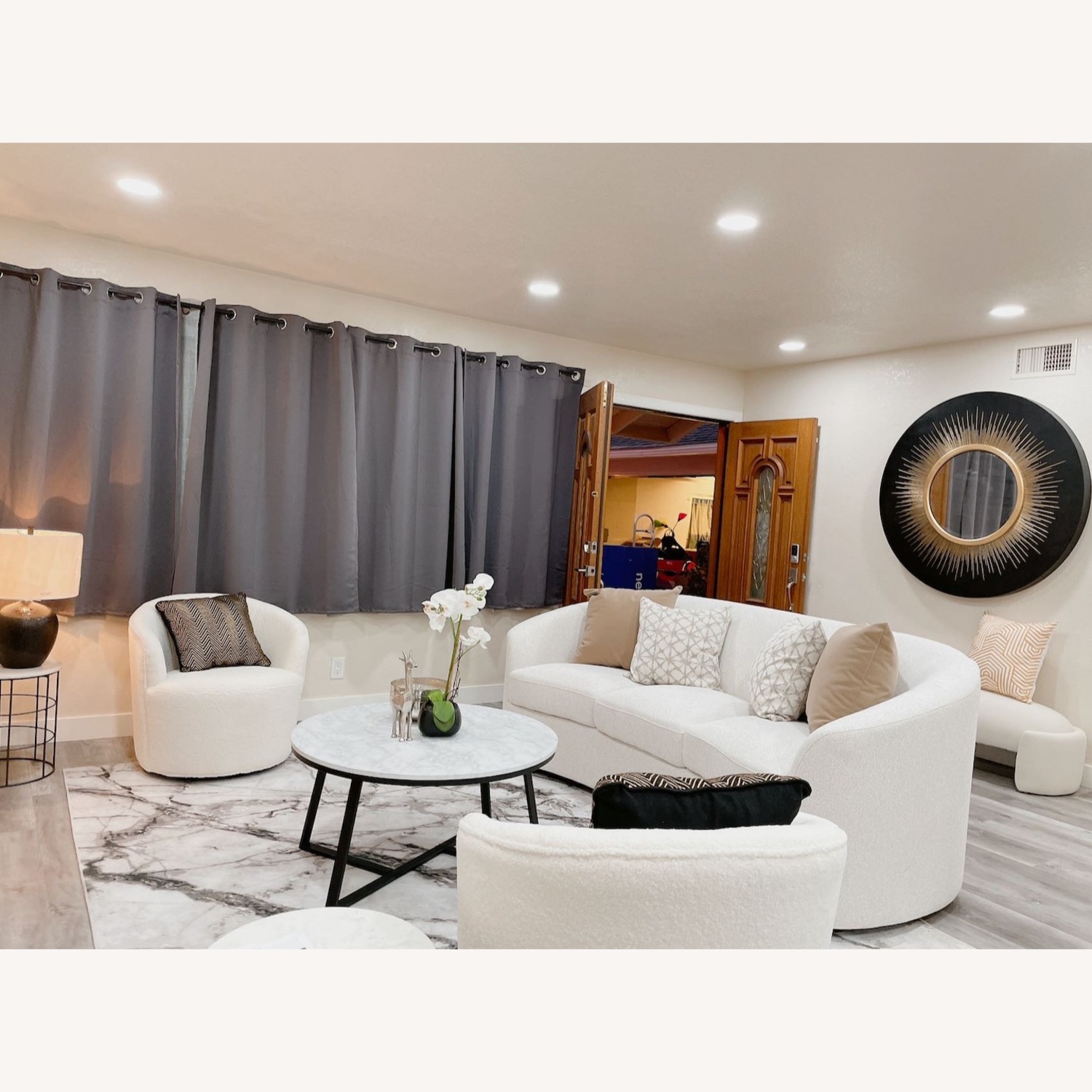 Upholstered Loveseat Latte - image-1