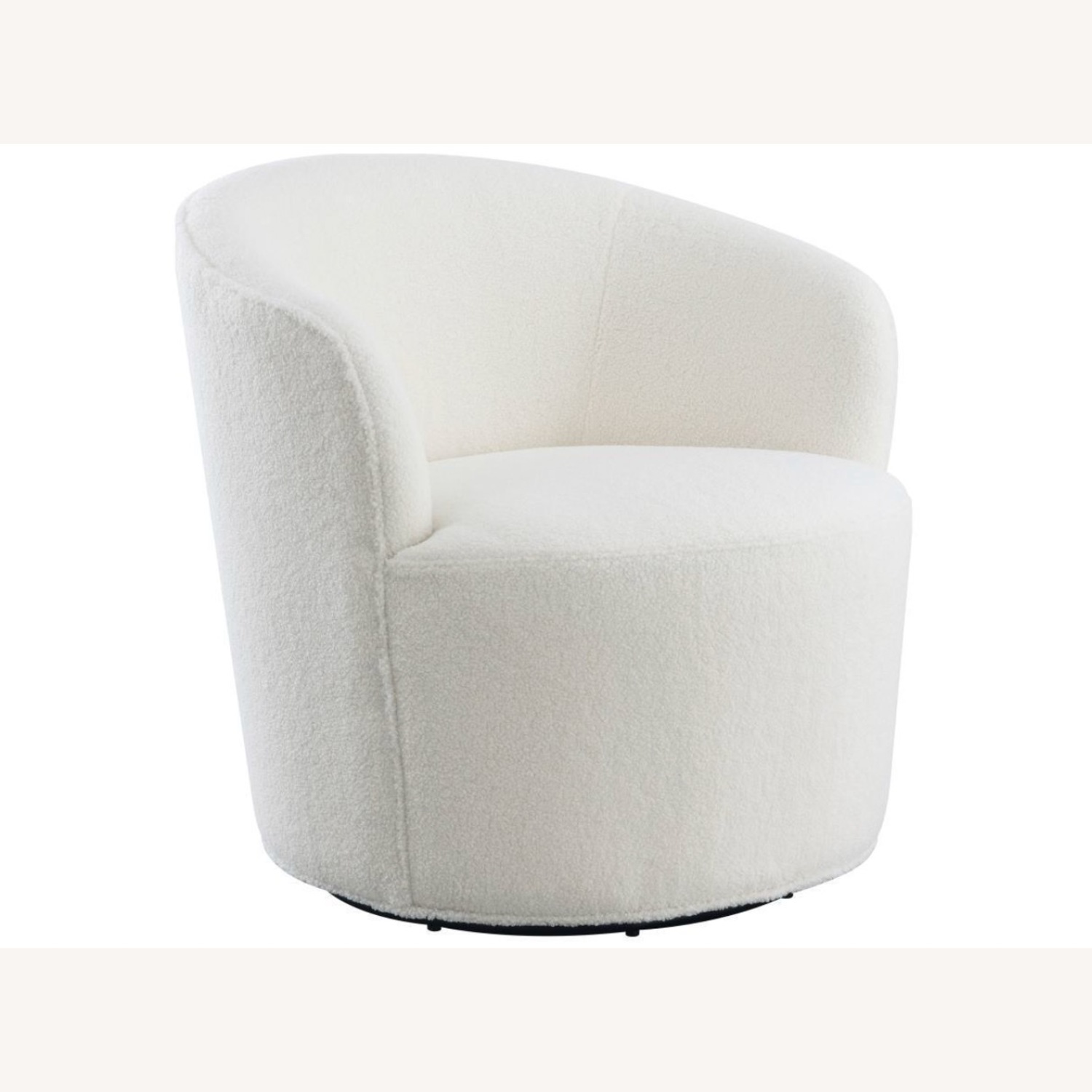 White 360-degree Swivel Accent Chair with Pillow - image-4