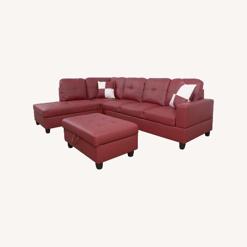 Used Latitude Run Red Leather 2 Piece Sectional for sale on AptDeco