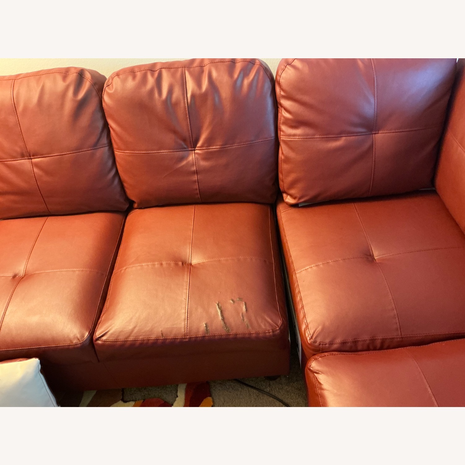 Latitude Run Red Leather 2 Piece Sectional - image-8