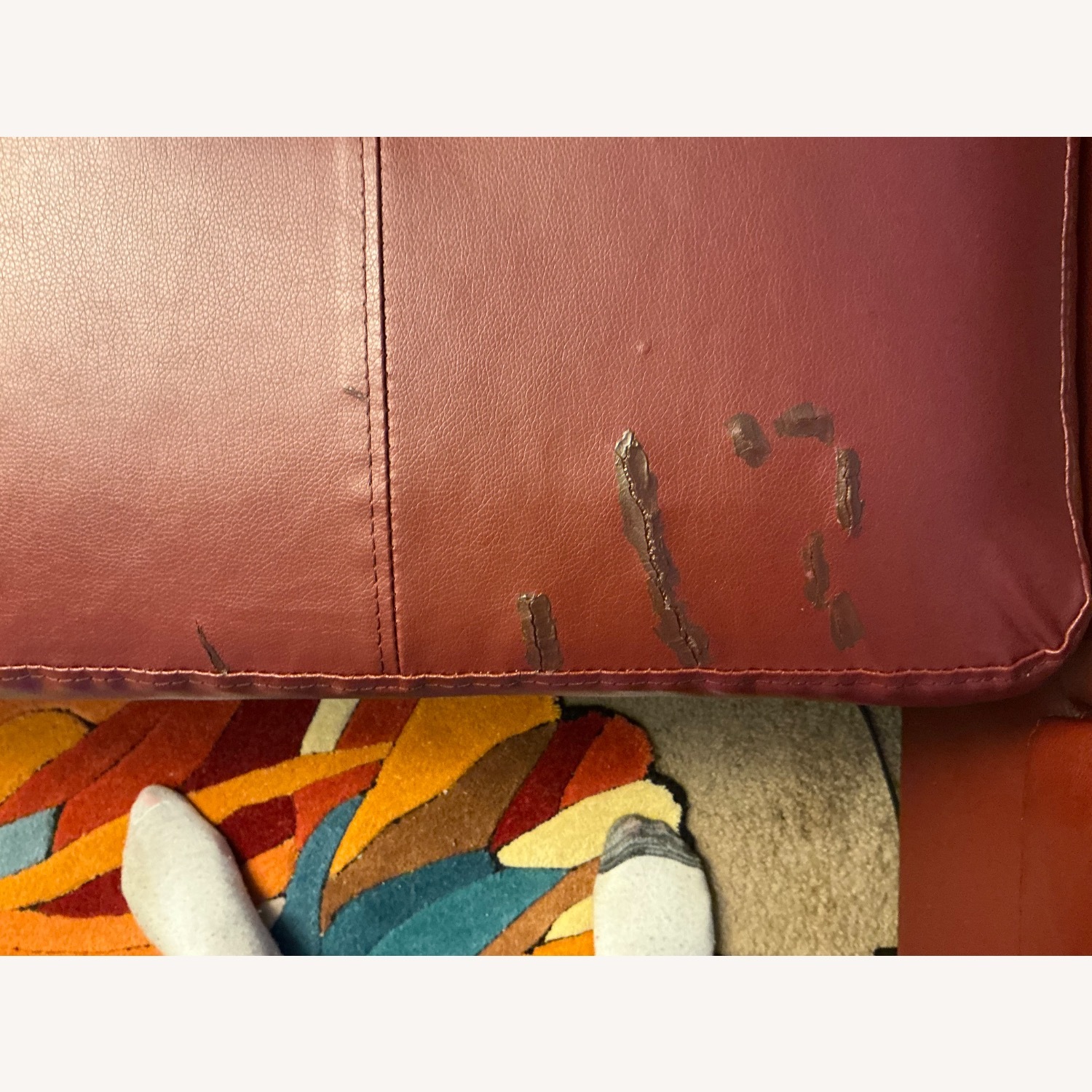 Latitude Run Red Leather 2 Piece Sectional - image-4