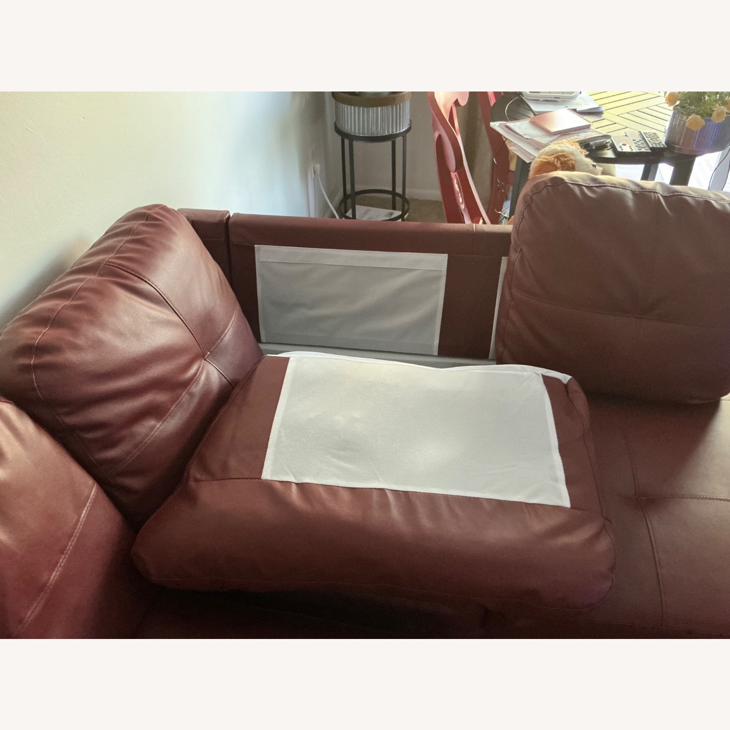 Latitude Run Red Leather 2 Piece Sectional - image-5