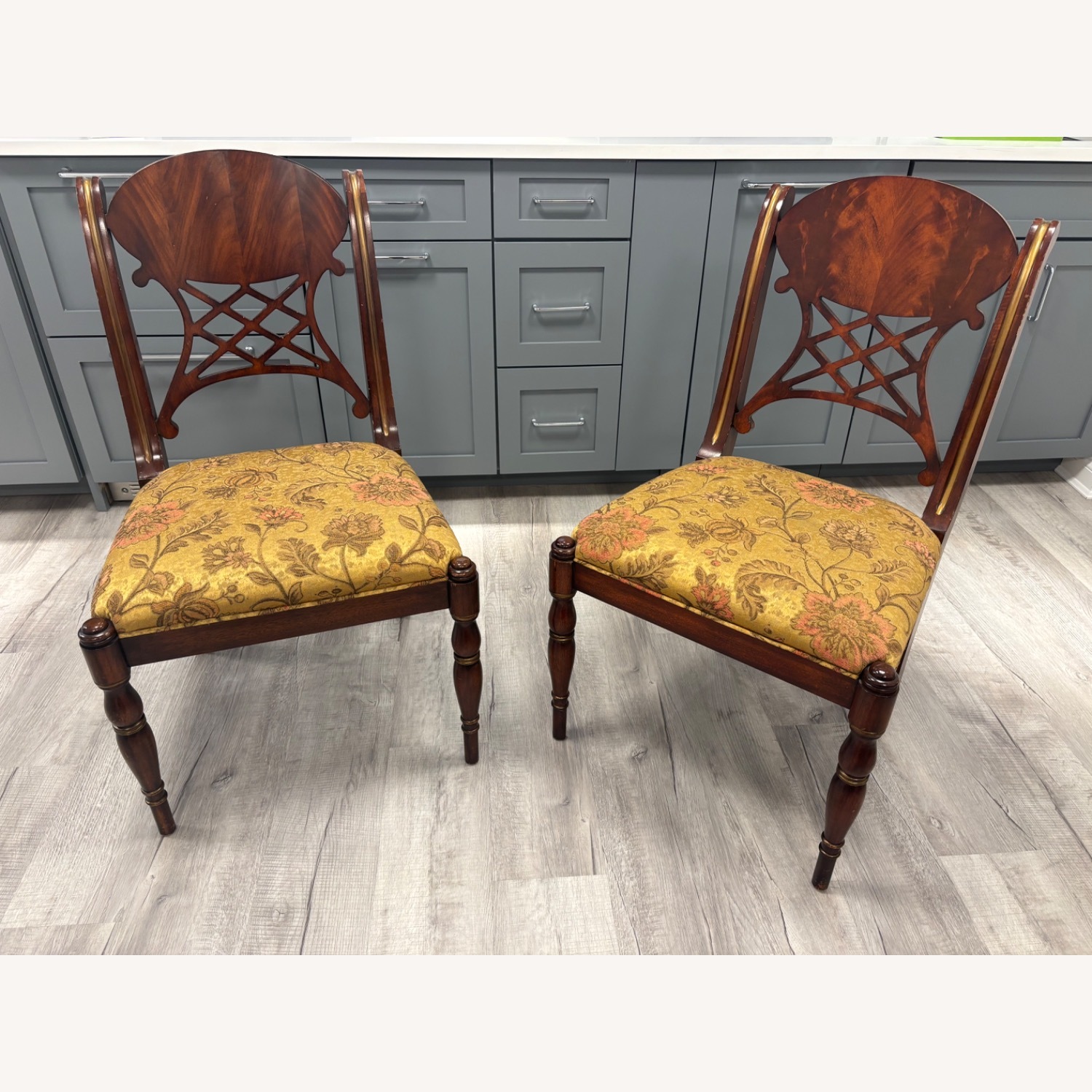 Henredon Regency Dark Brown Wood Dining Chairs - image-1