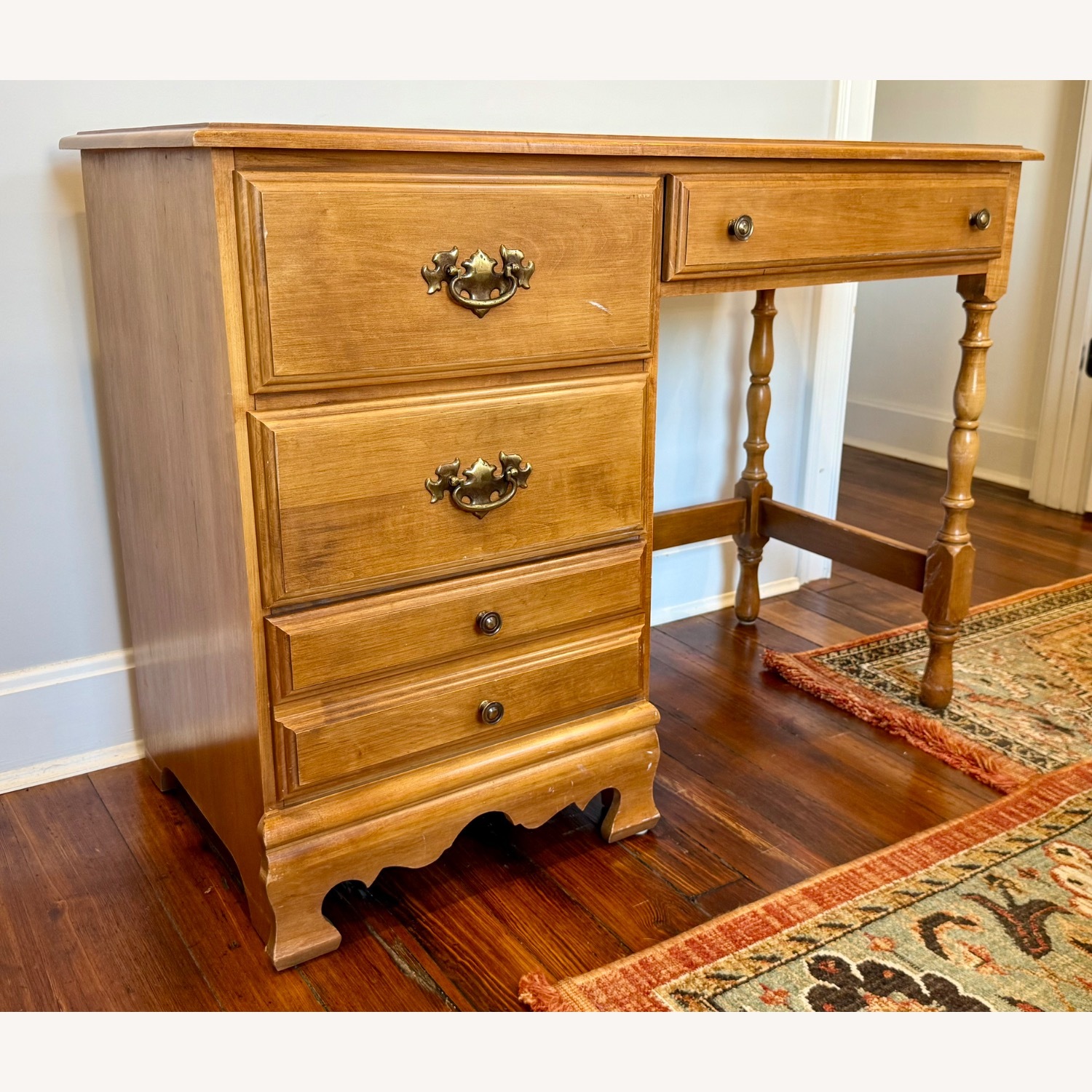 Ethan Allen Walnut Writing Desk - image-2