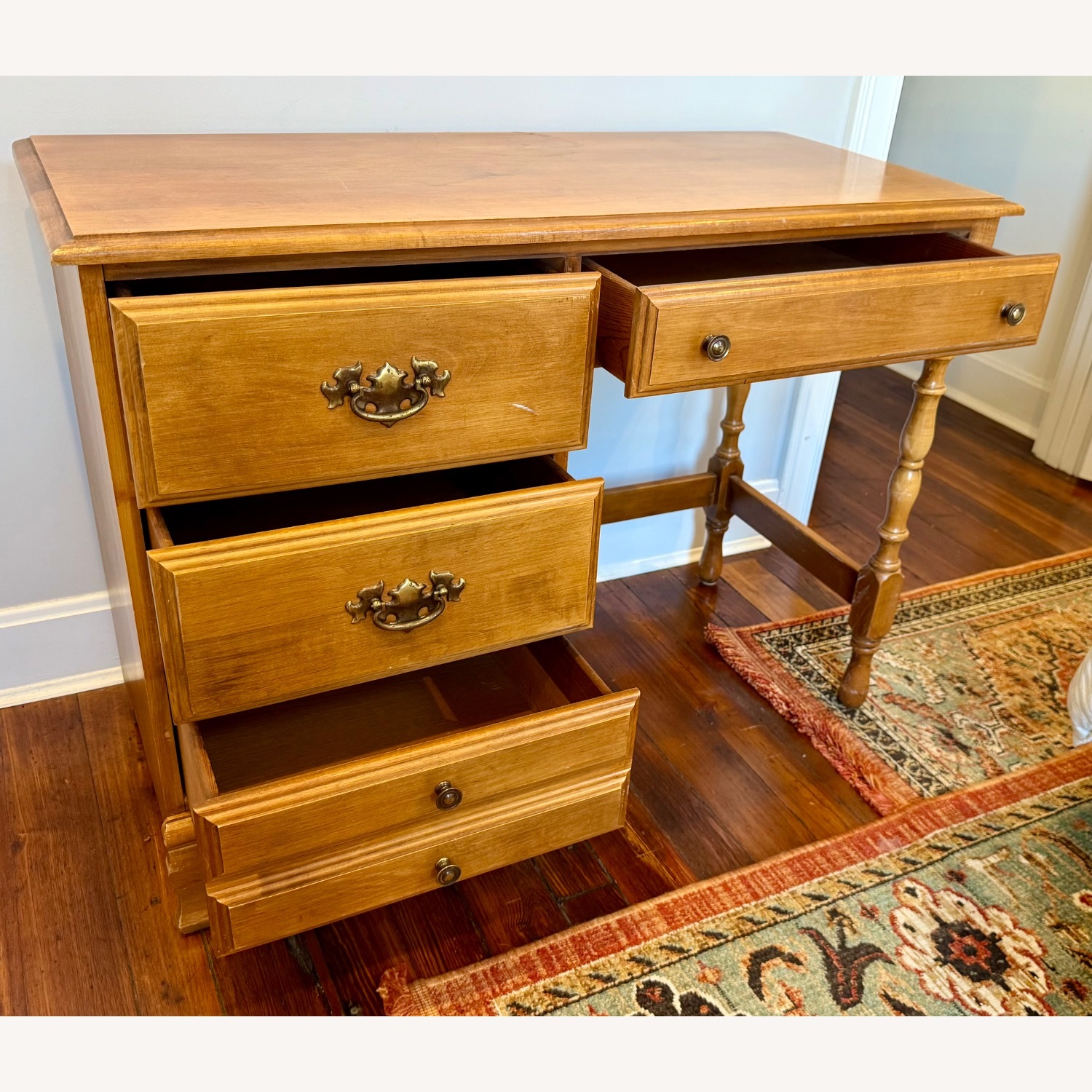 Ethan Allen Walnut Writing Desk - image-1