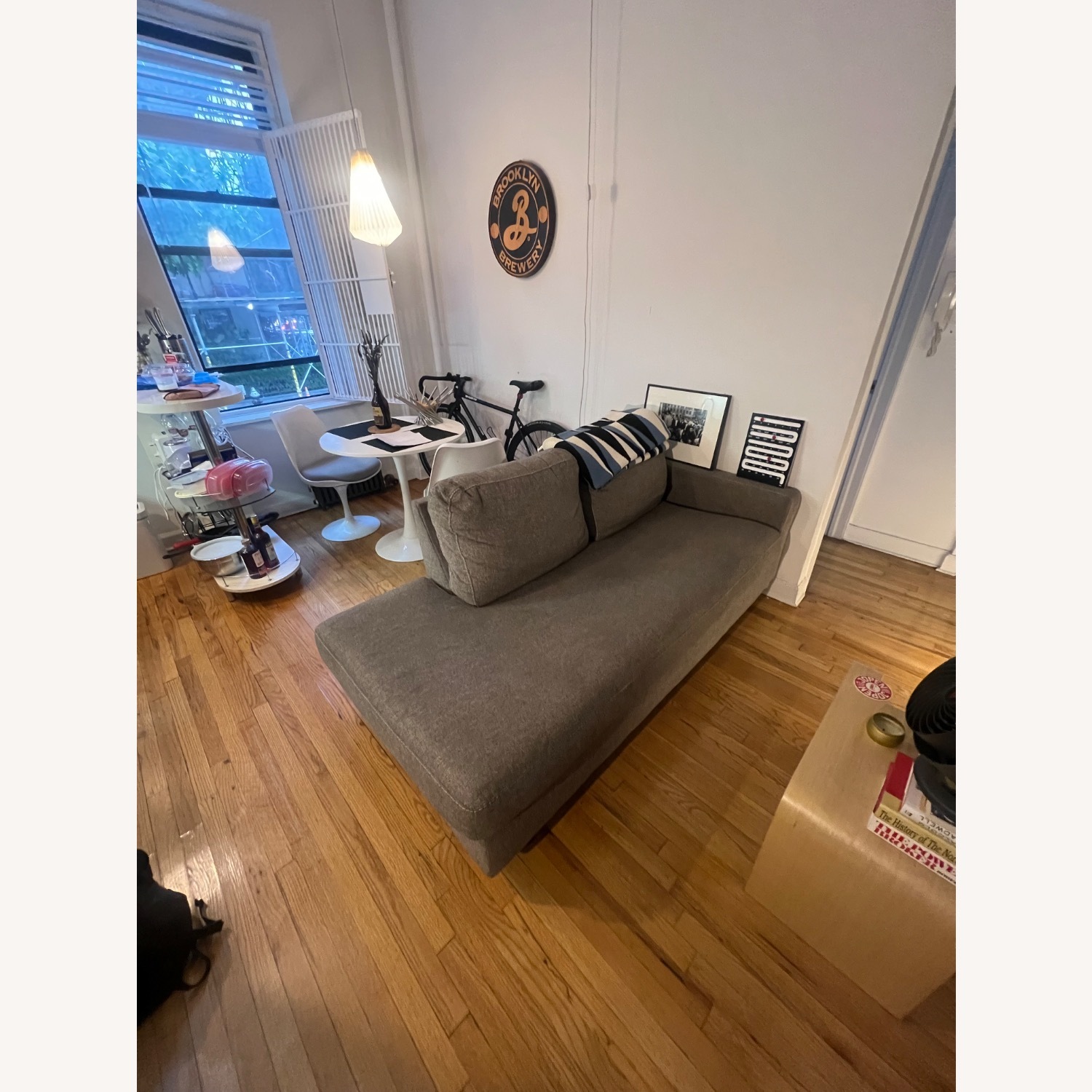 Ashley Furniture Dark Gray Fabric Chaise Lounge - image-2