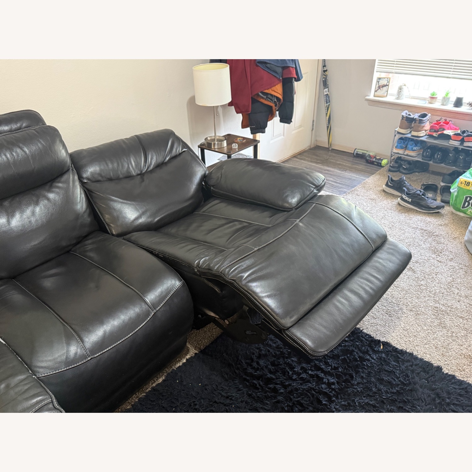 Leather Sofa With 2 Reclining Seats - image-5