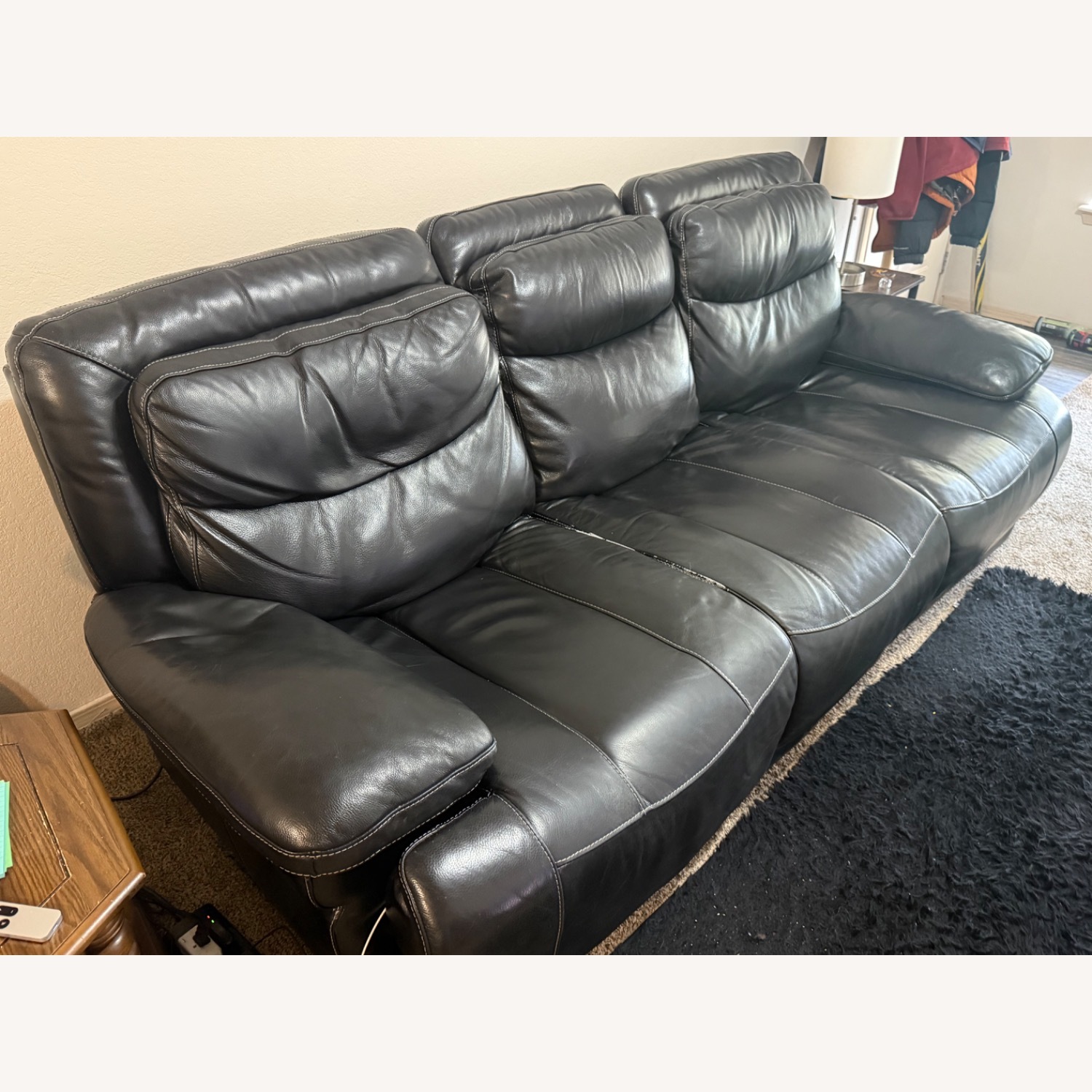 Leather Sofa With 2 Reclining Seats - image-2