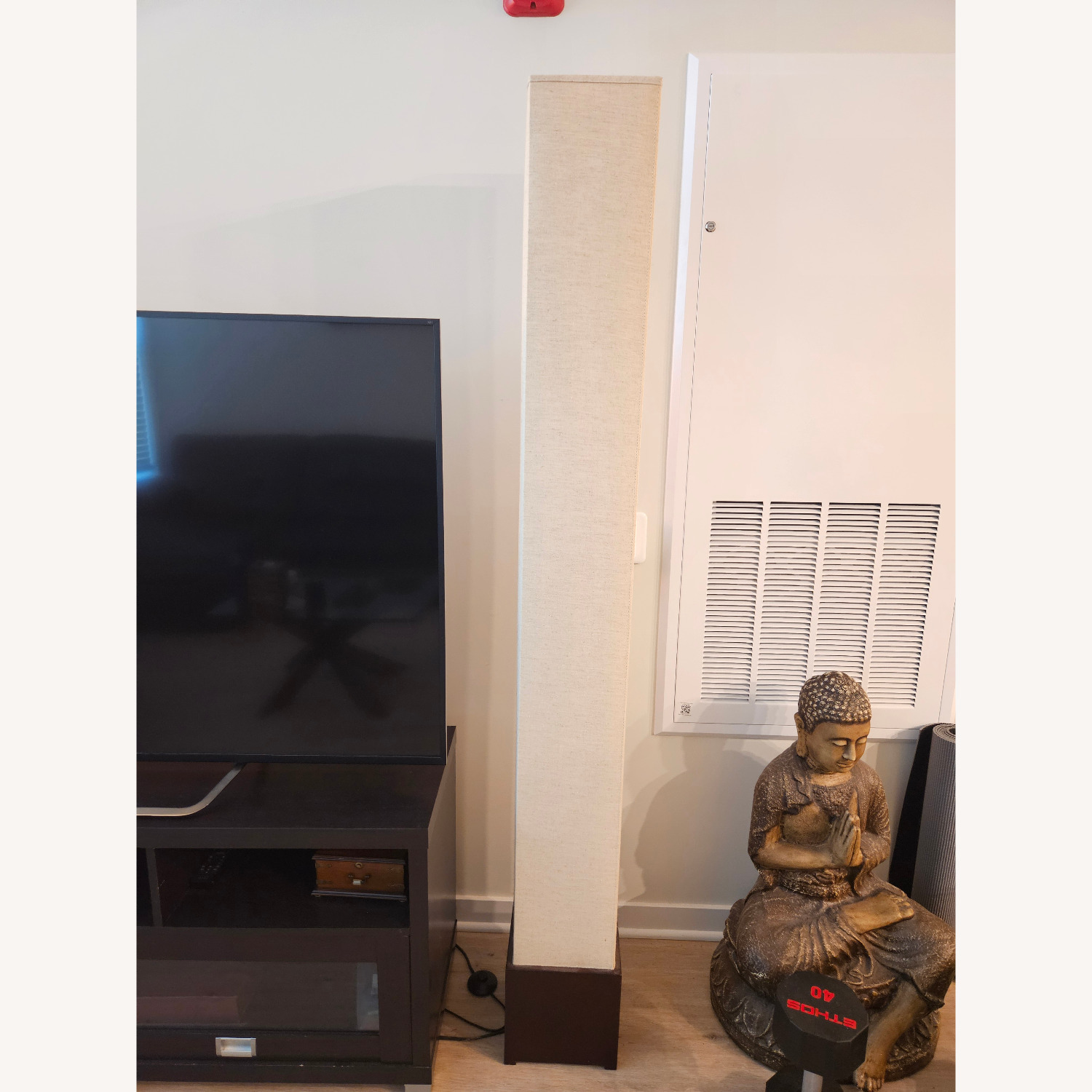 Pier 1 Imports Square White Linen Floor Lamps - image-3