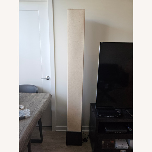 Used Pier 1 Imports Square White Linen Floor Lamps for sale on AptDeco