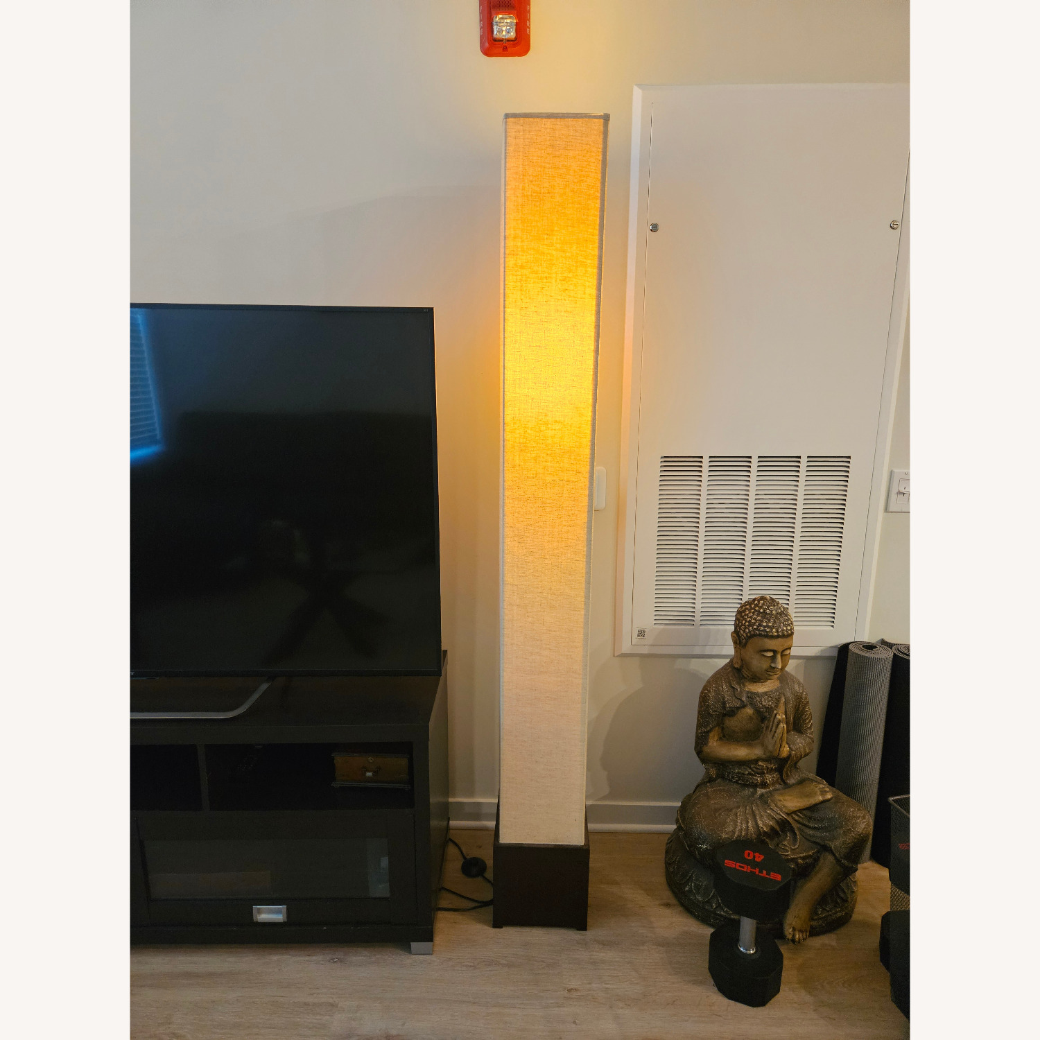 Pier 1 Imports Square White Linen Floor Lamps - image-5