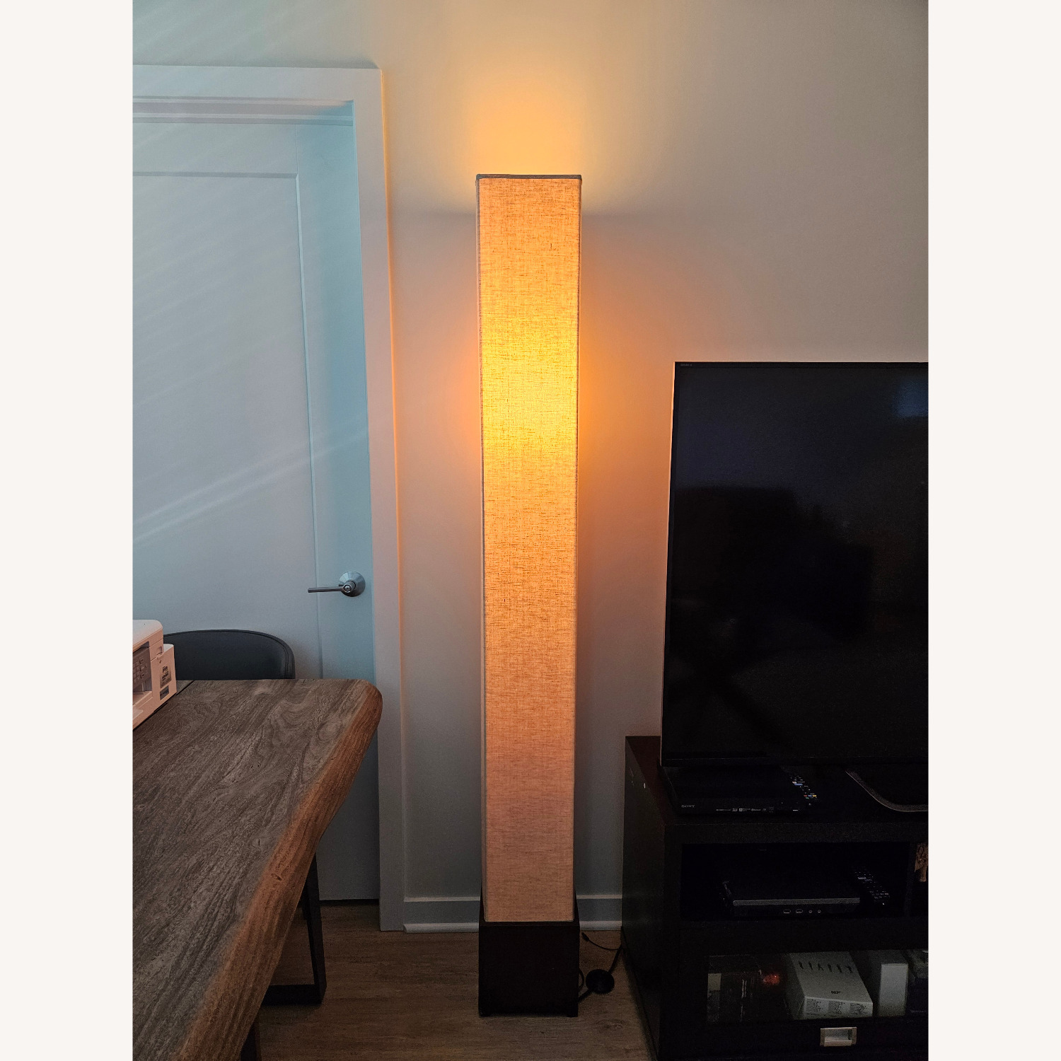 Pier 1 Imports Square White Linen Floor Lamps - image-2