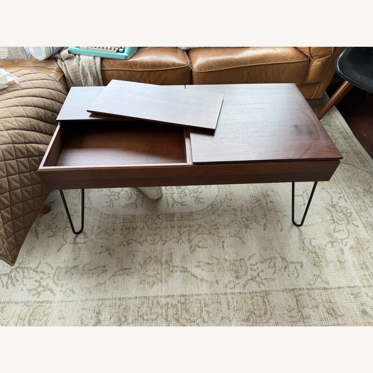 Burrow Carta Coffee Table Brown Walnut Storage  - image-1