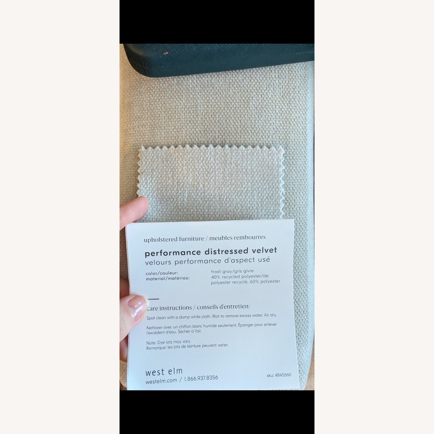 West Elm Harmony Light Gray Velvet 3+ Seater Sofa - image-10