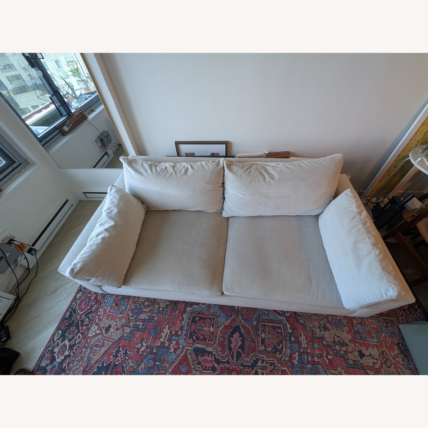 West Elm Harmony Light Gray Velvet 3+ Seater Sofa - image-2