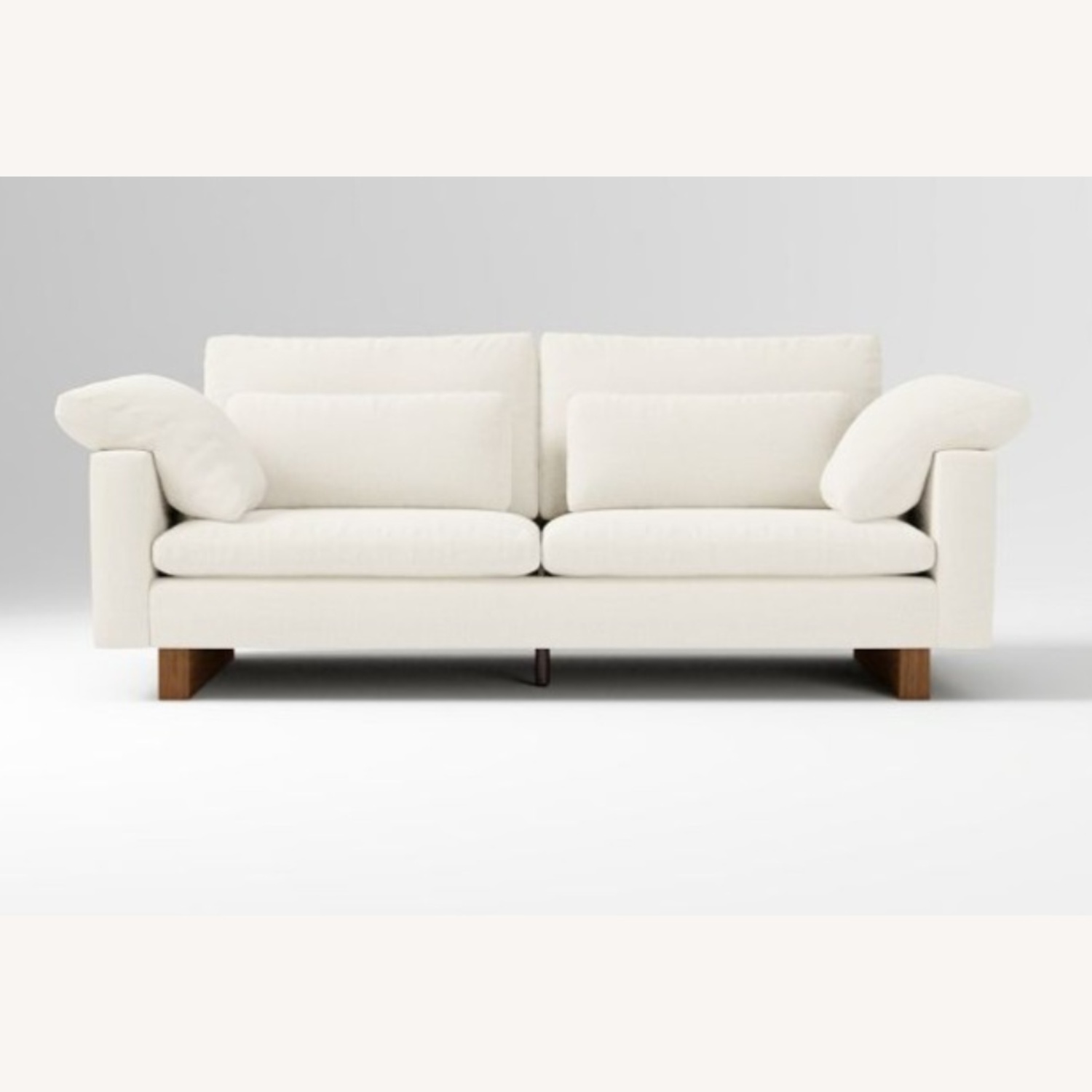 West Elm Harmony Light Gray Velvet 3+ Seater Sofa - image-11