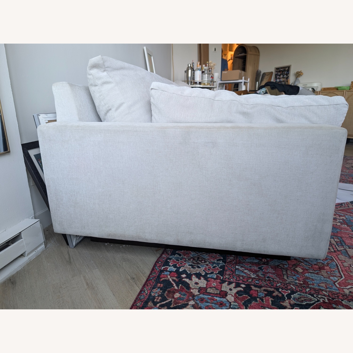 West Elm Harmony Light Gray Velvet 3+ Seater Sofa - image-3