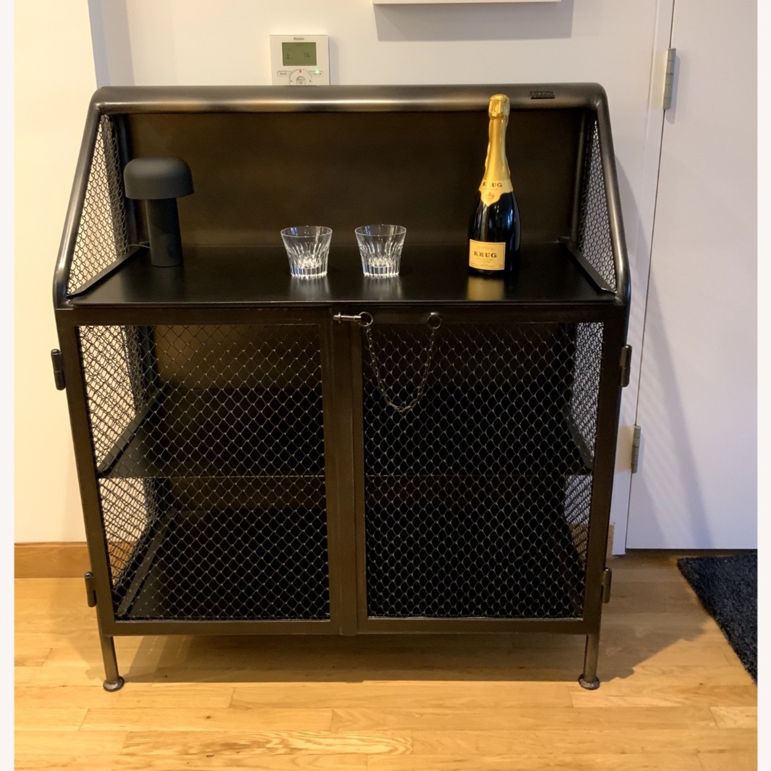 Restoration Hardware Gray Metal Bar Cart - image-5