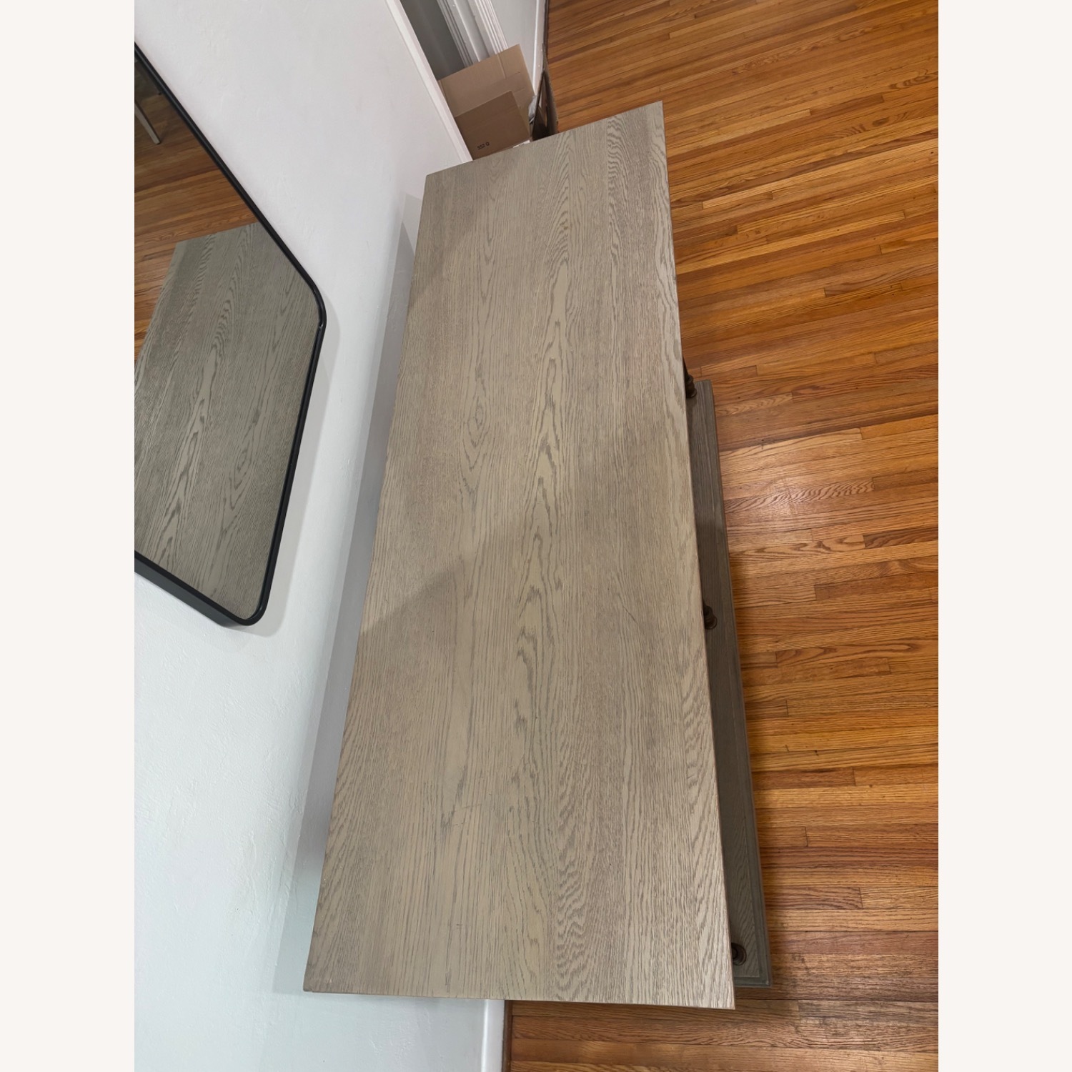 Restoration Hardware Parisian Cornice Gray Console - image-4