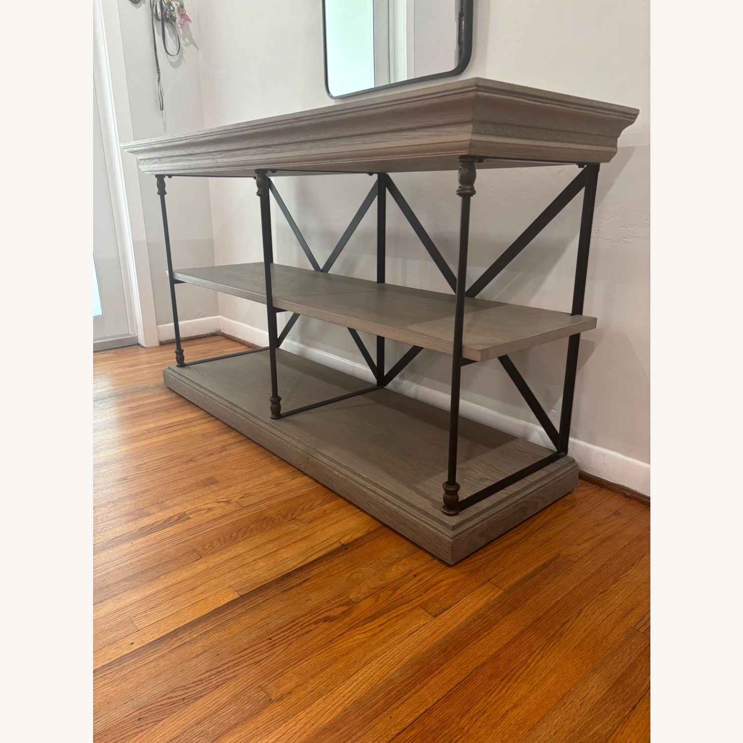 Restoration Hardware Parisian Cornice Gray Console - image-2
