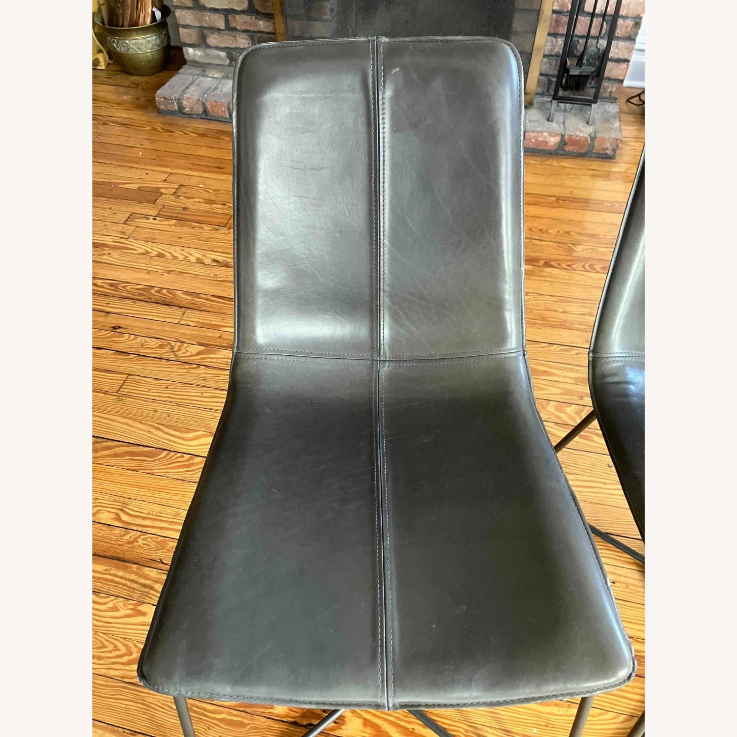 West Elm Slope Leather Dining Chairs - image-2