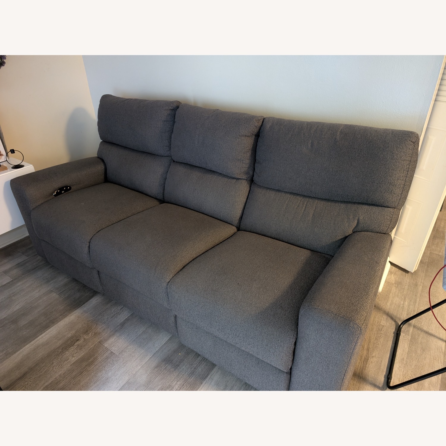 Bob's Furniture Farmhouse Gray Electric Sofa - image-1