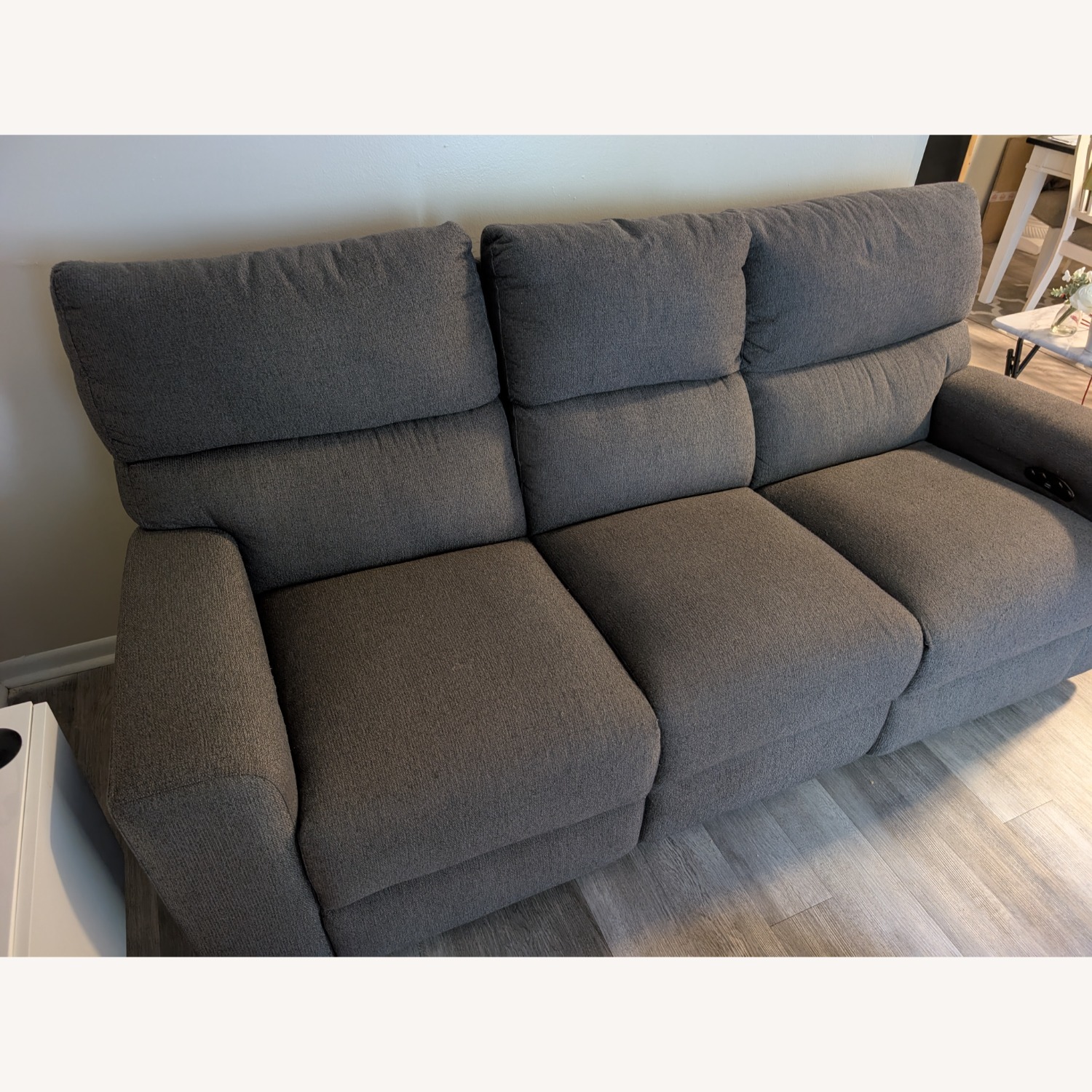 Bob's Furniture Farmhouse Gray Electric Sofa - image-2