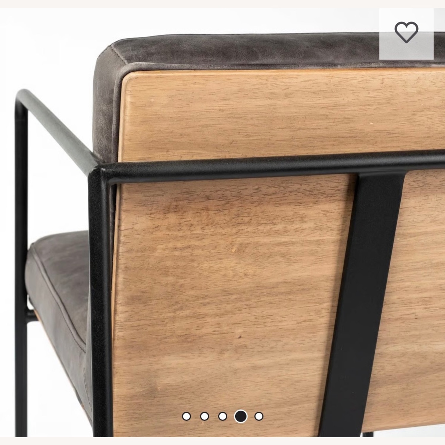 Joss & Main Sidney Black Leather Stool   - image-3