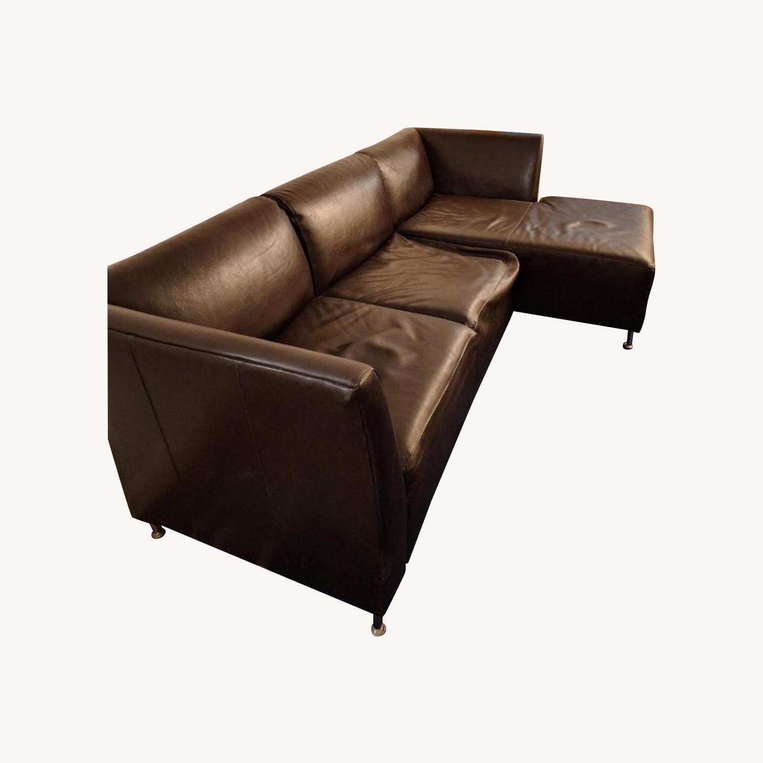 Dark Brown Leather 3+ Piece Sectional - image-0