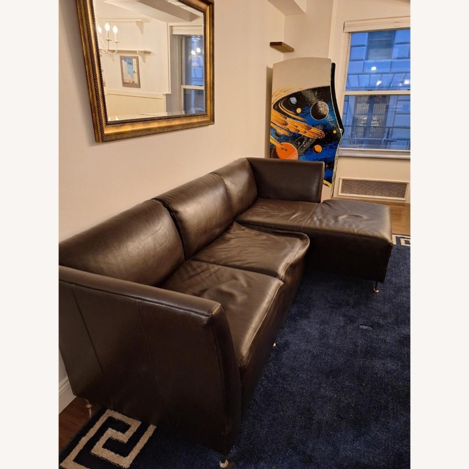 Dark Brown Leather 3+ Piece Sectional - image-3