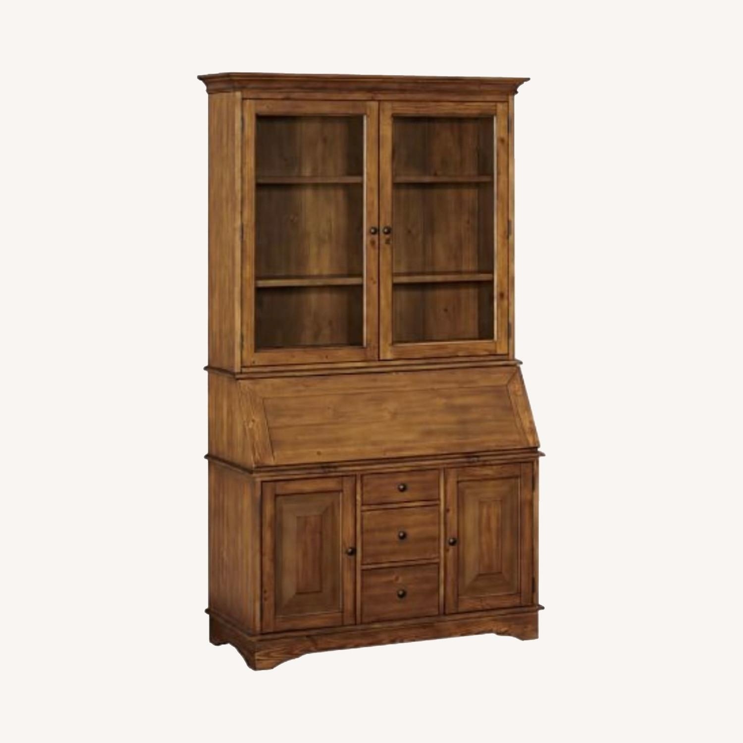 Pottery Barn Graham Wood China Cabinet + Hutch - image-0