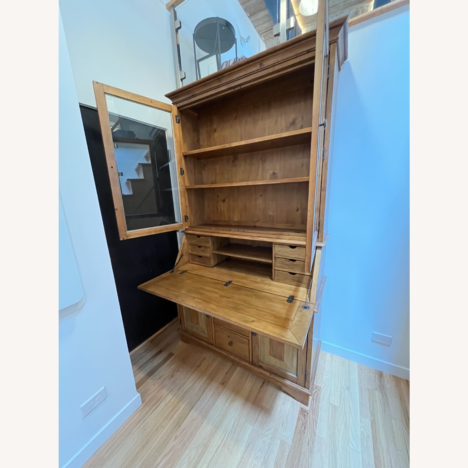Pottery Barn Graham Wood China Cabinet + Hutch - image-4