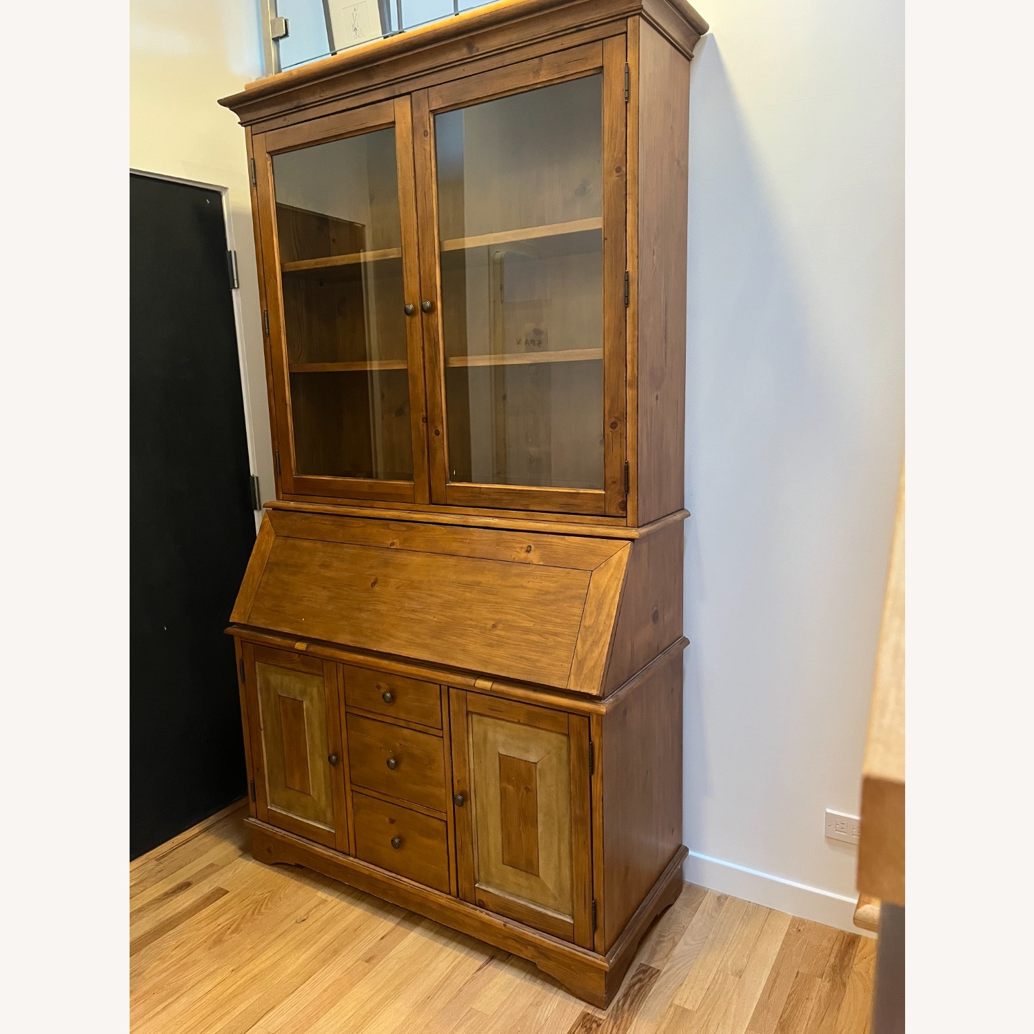 Pottery Barn Graham Wood China Cabinet + Hutch - image-2