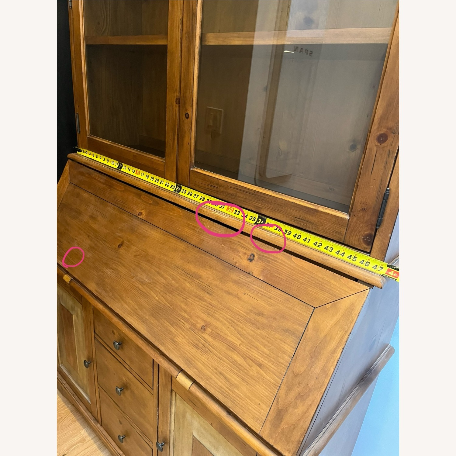 Pottery Barn Graham Wood China Cabinet + Hutch - image-8